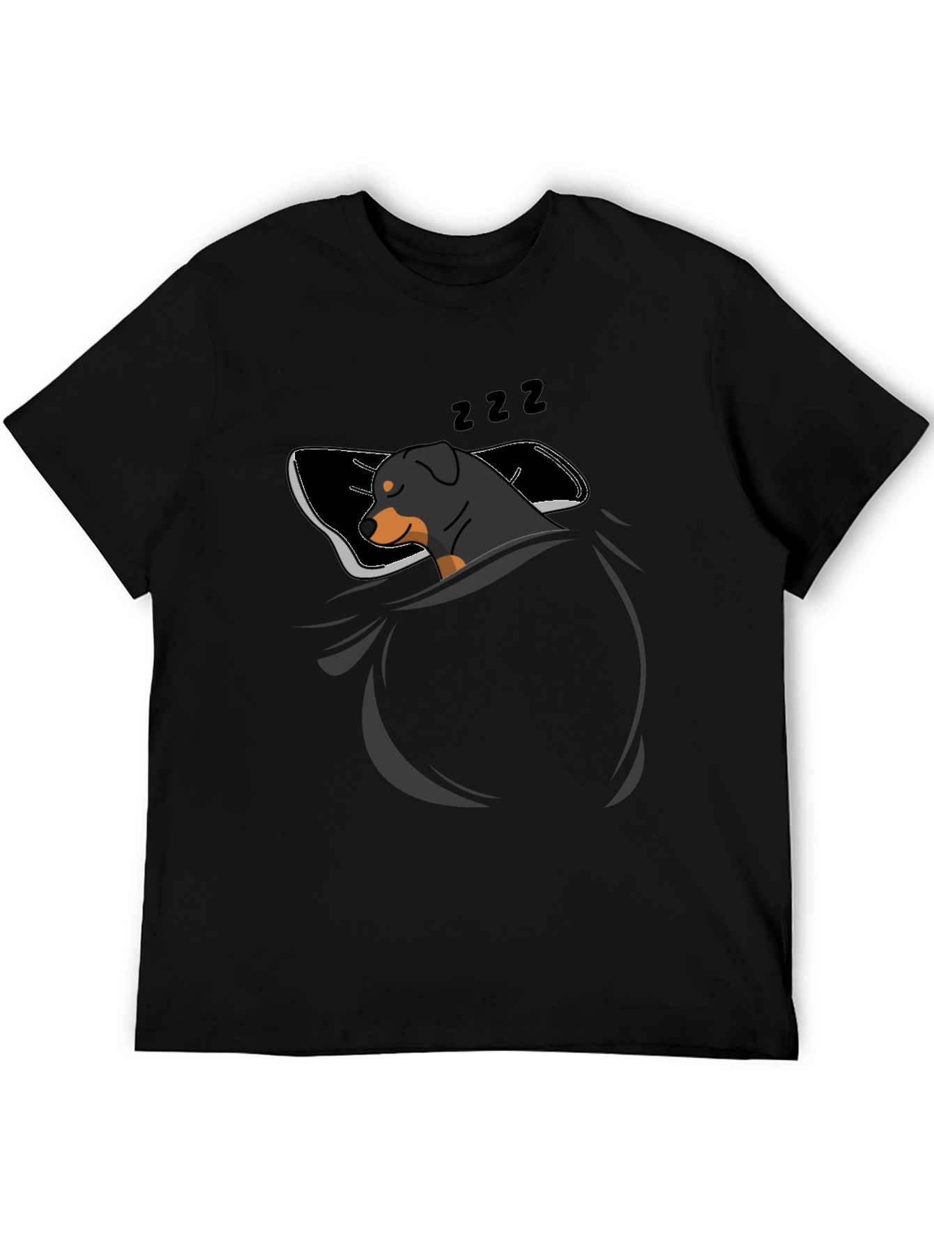Sleeping Rottweiler Graphic Tee - Black