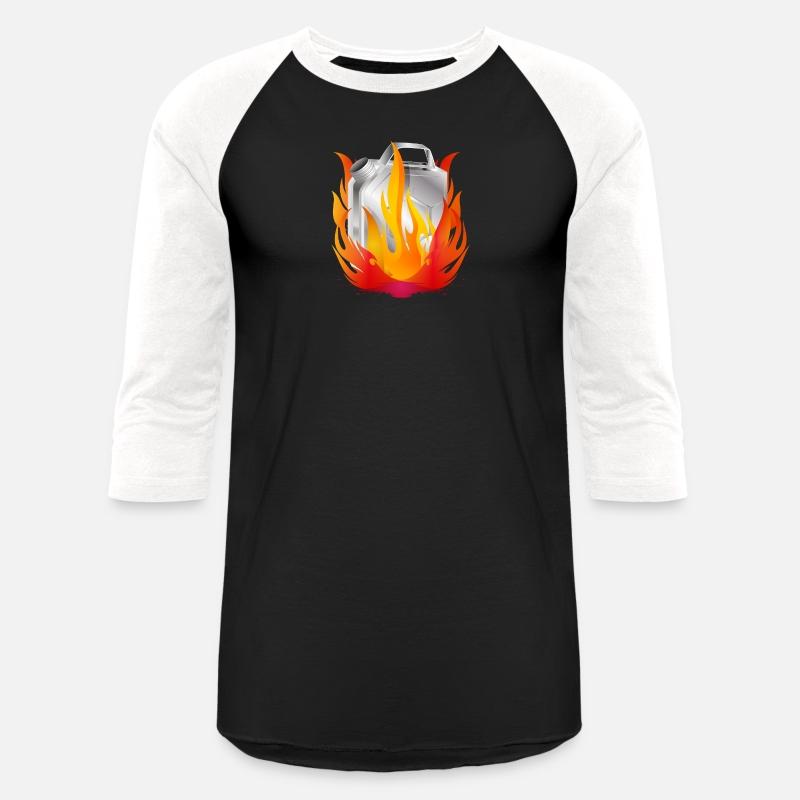 Burning chrome gas can in retro style