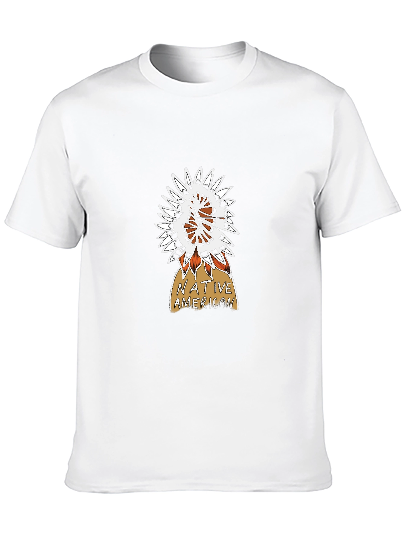 Native American Graphic Print Black T-Shirt