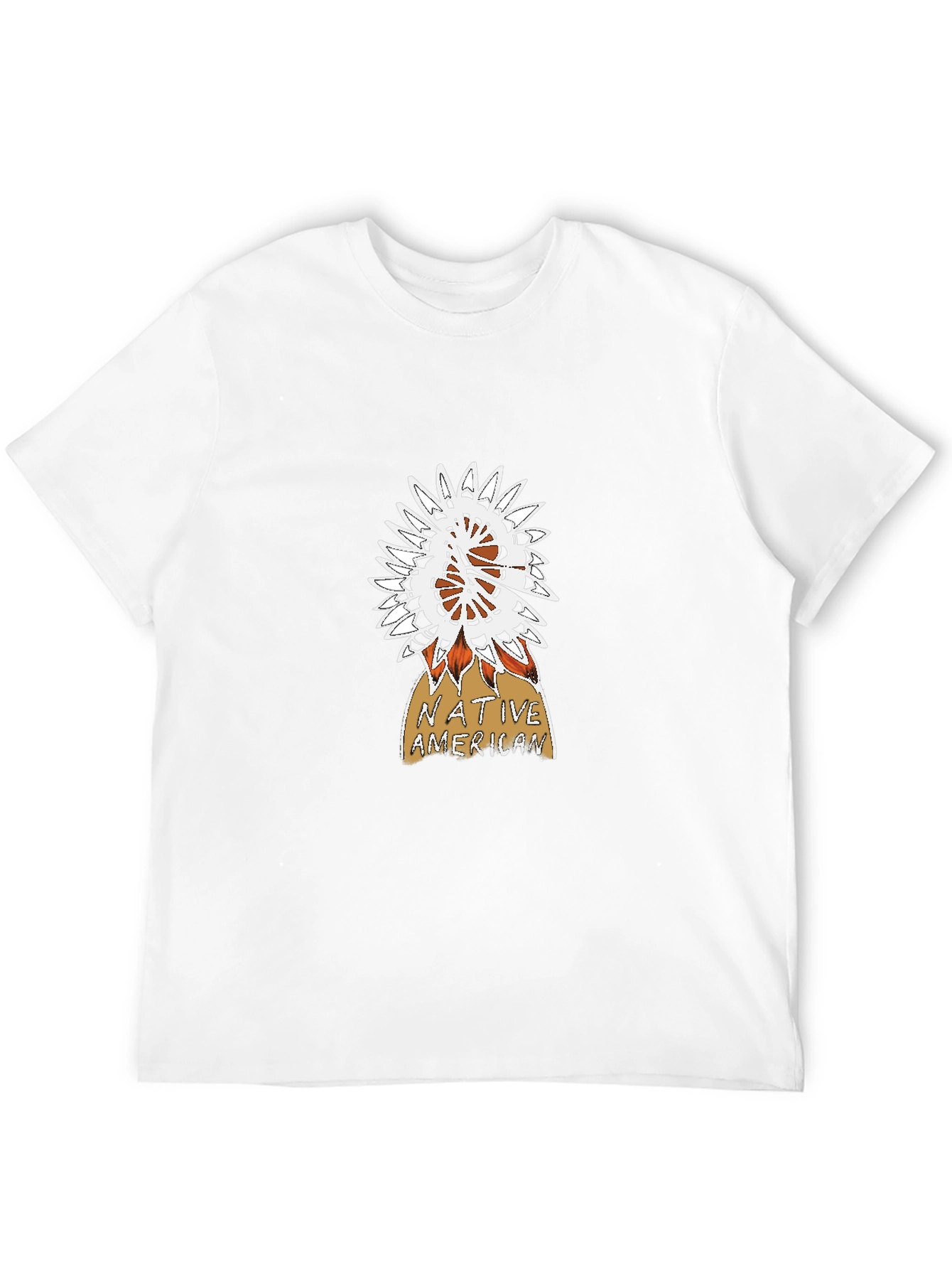 Native American Graphic Print Black T-Shirt