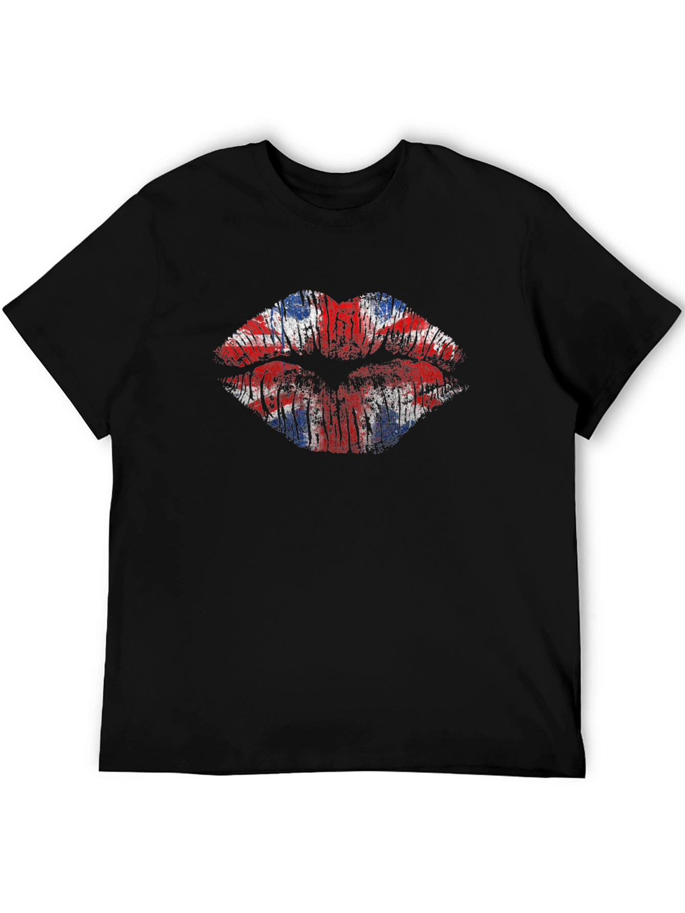 Union Jack Lips Graphic Black Tee