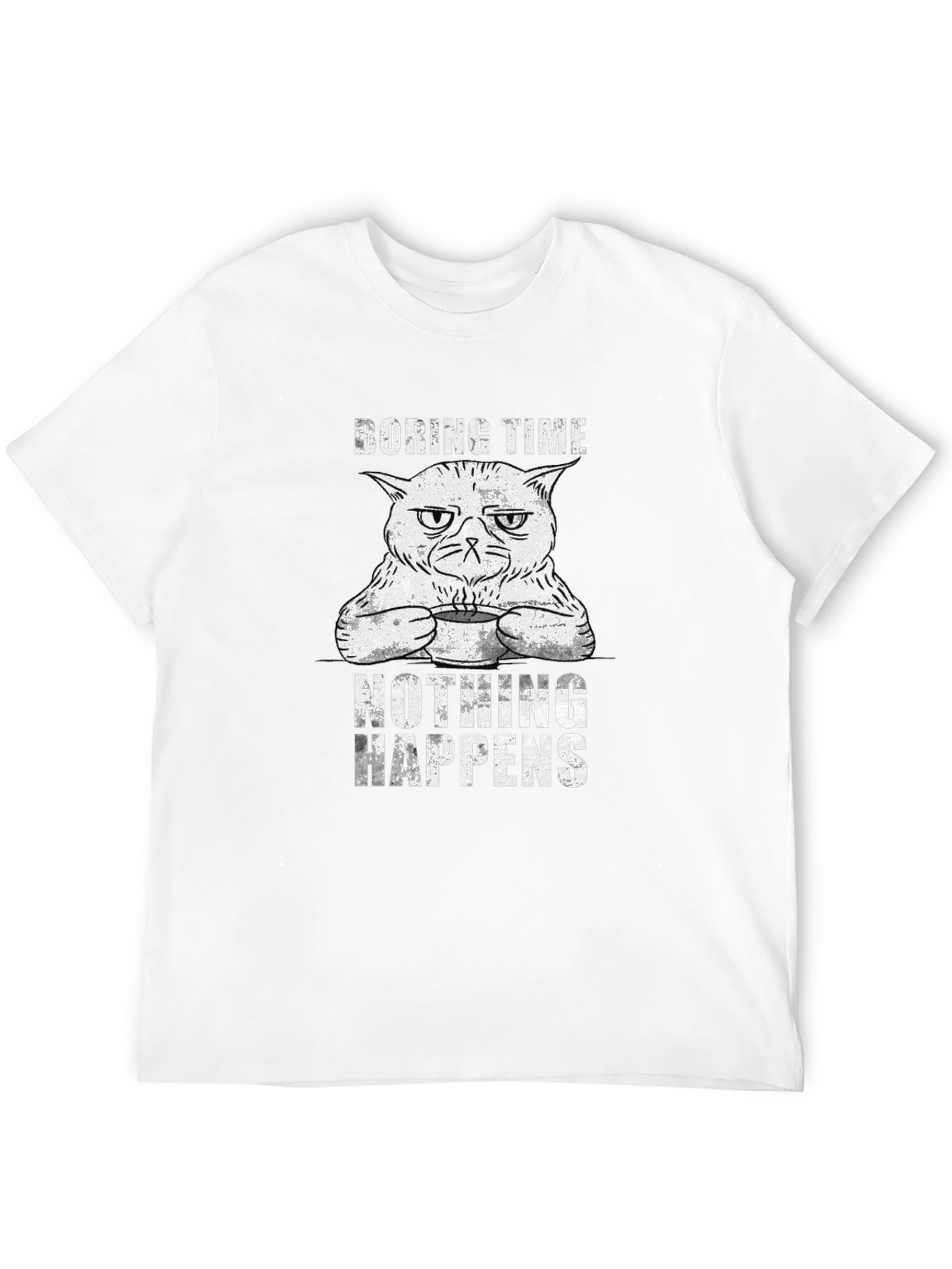 Boring Time Cat Graphic T-Shirt
