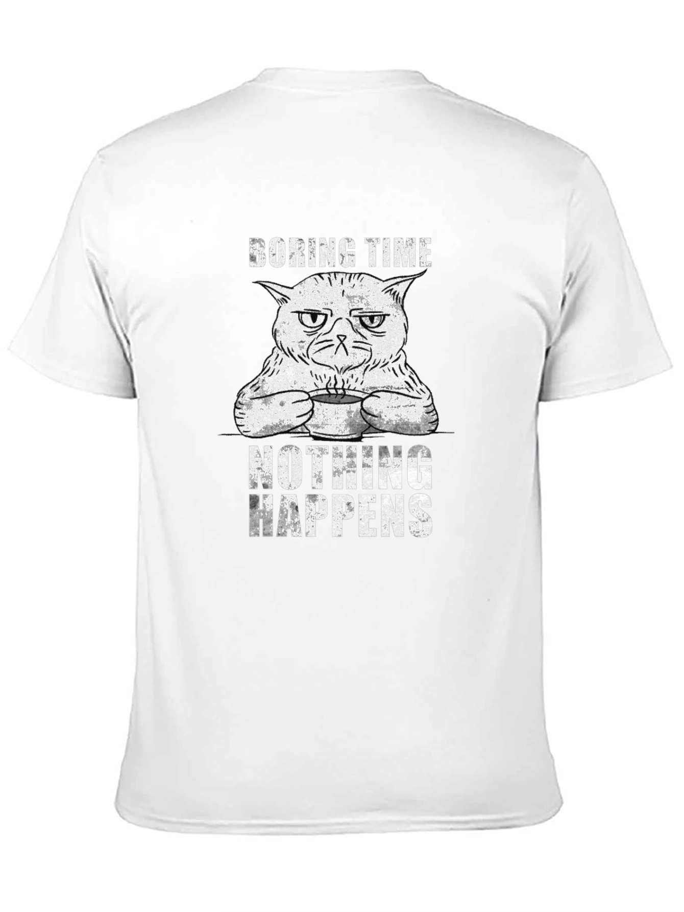 Boring Time Cat Graphic T-Shirt