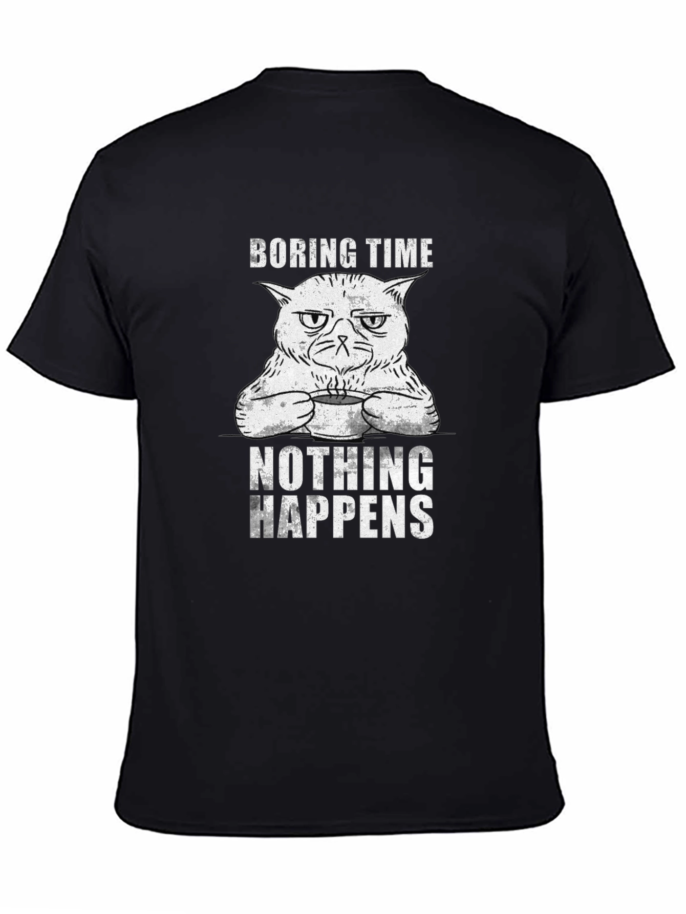 Boring Time Cat Graphic T-Shirt