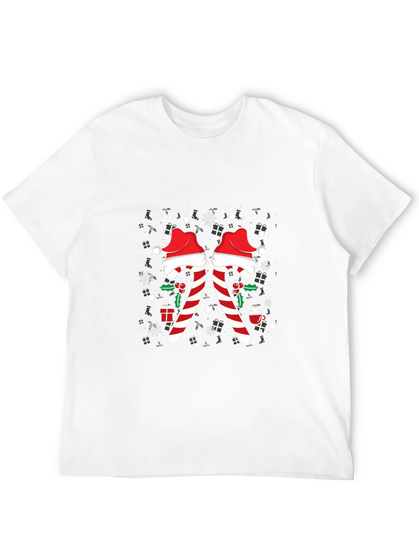 Festive Candy Cane Christmas T-Shirt