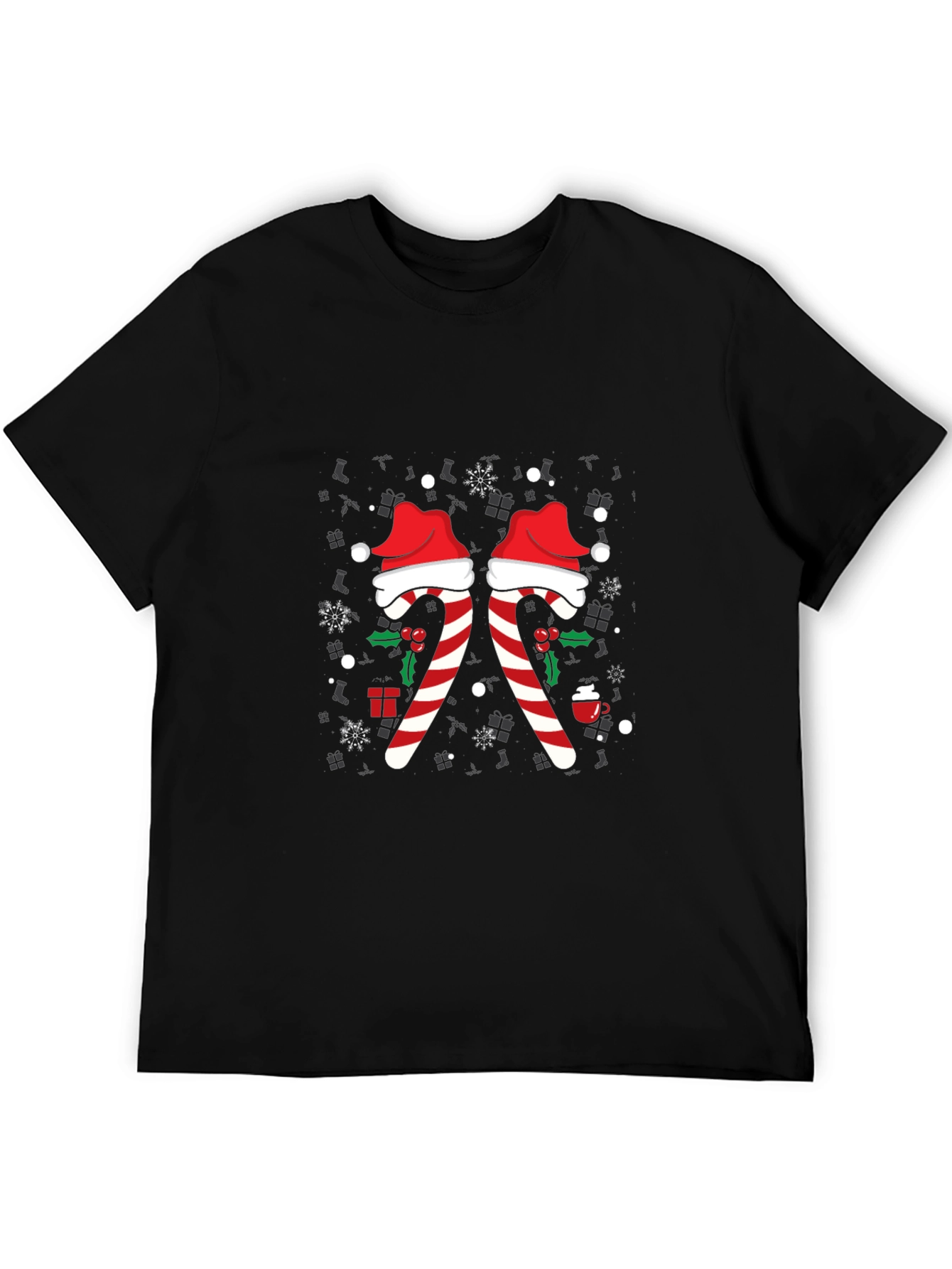 Festive Candy Cane Christmas T-Shirt