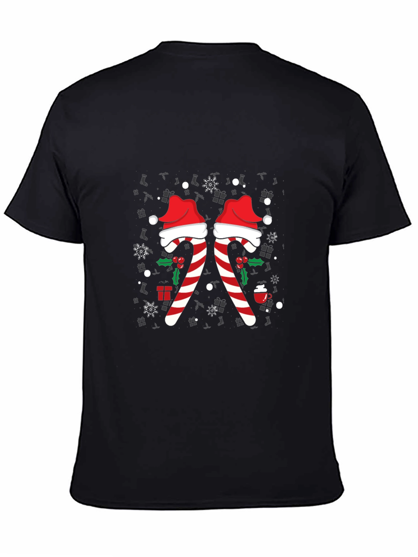 Festive Candy Cane Christmas T-Shirt