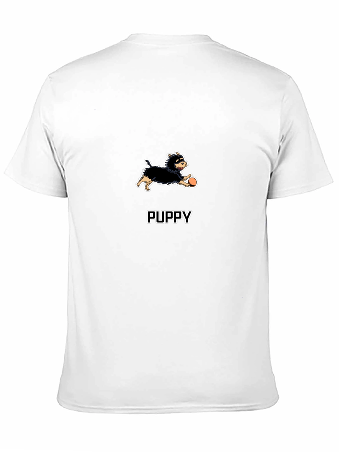 Puppy Cartoon Graphic Black T-Shirt