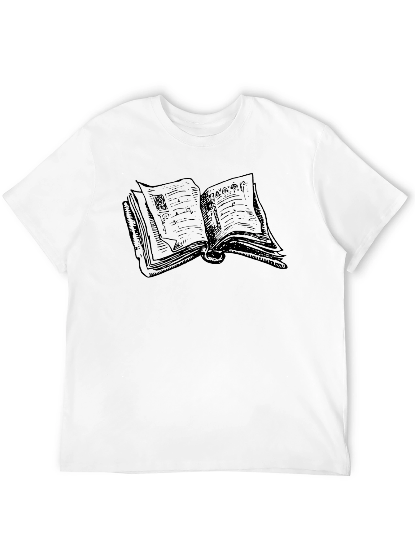 Open Book Graphic T-Shirt - Unisex Black Tee