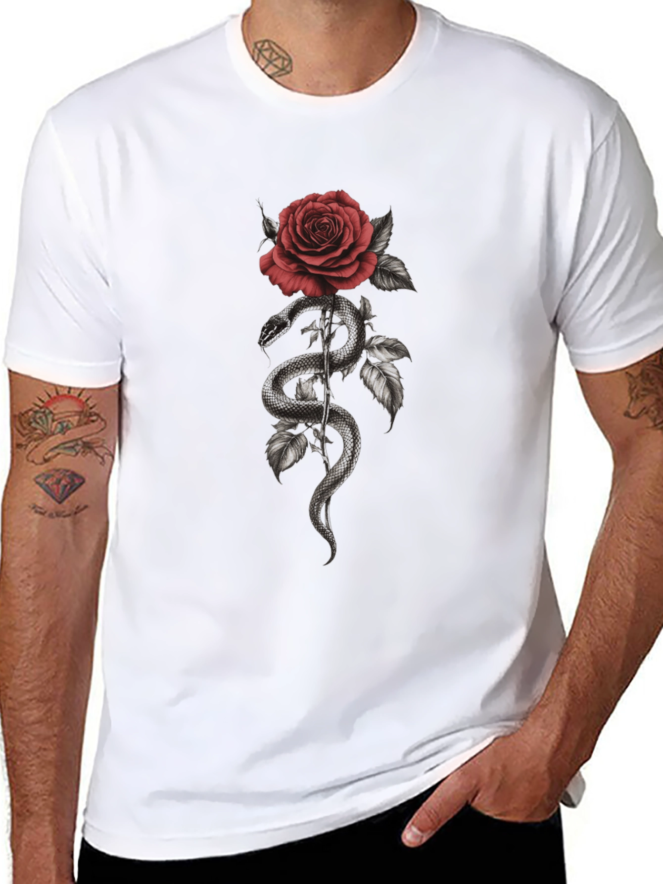 Snake and Rose Graphic Tee