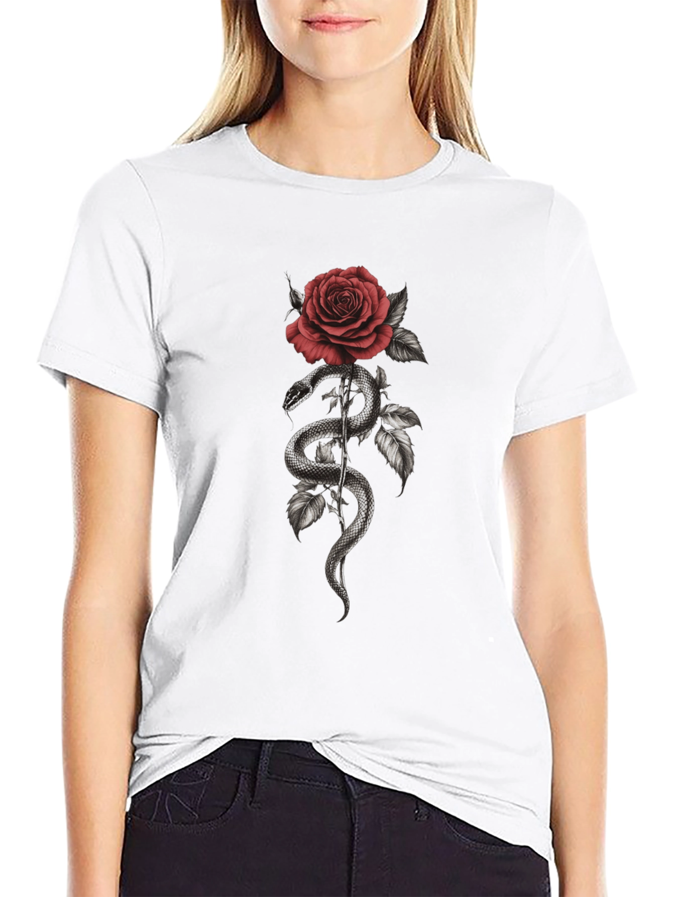 Snake and Rose Graphic Tee