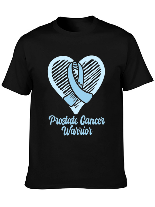 Prostate Cancer Warrior Ribbon Heart Tee