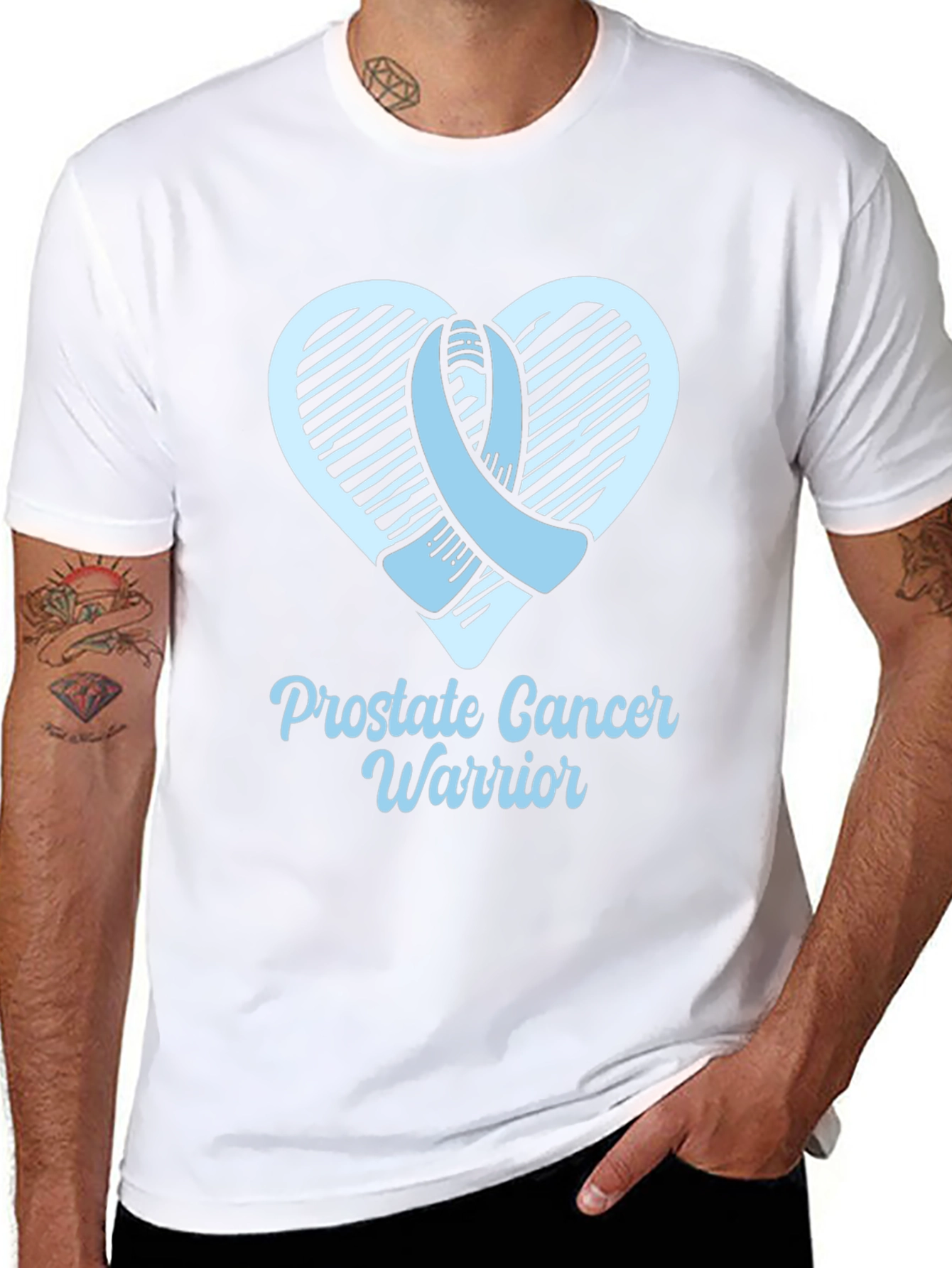 Prostate Cancer Warrior Ribbon Heart Tee