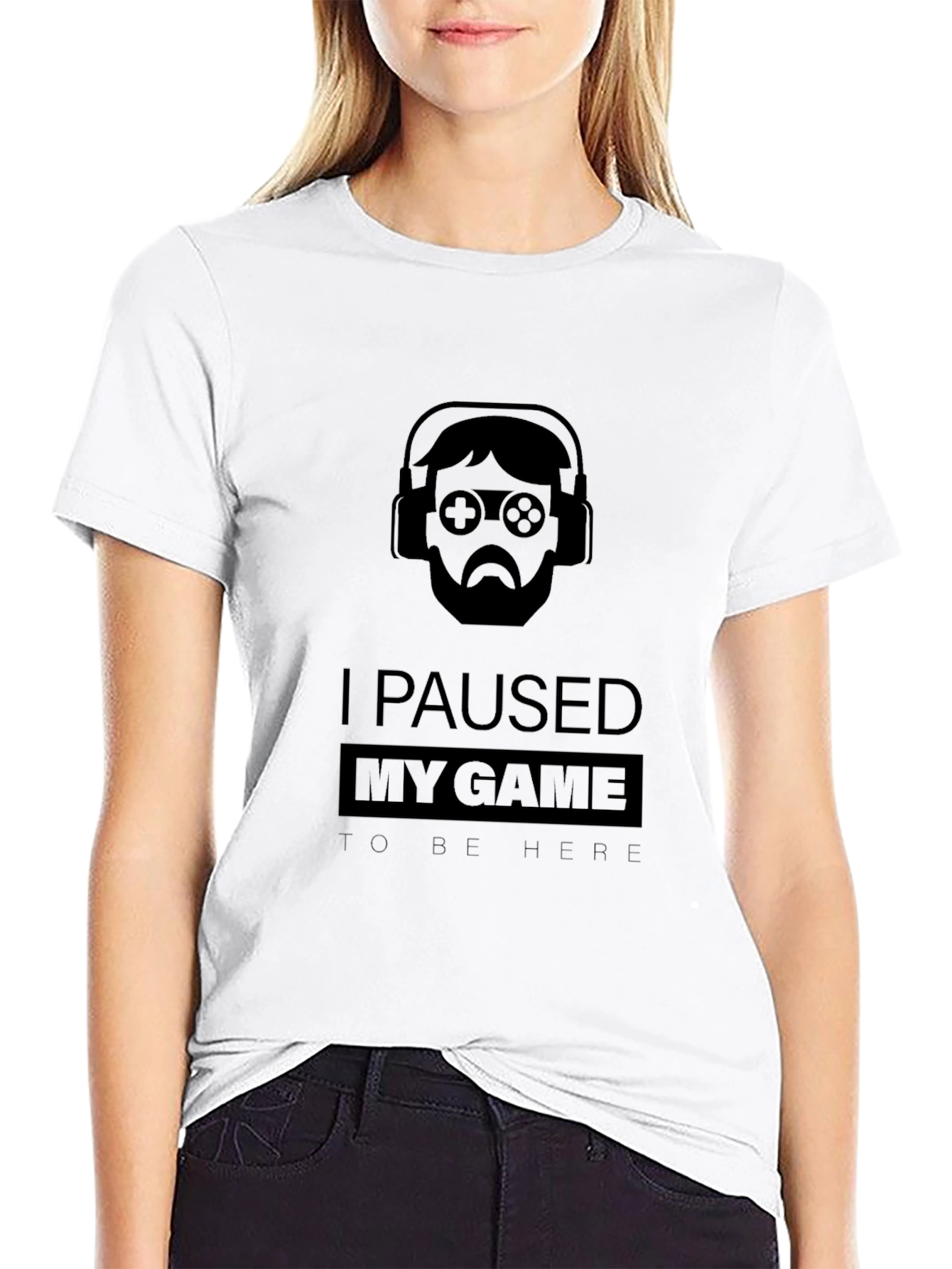 Gamer Black T-Shirt - I Paused My Game