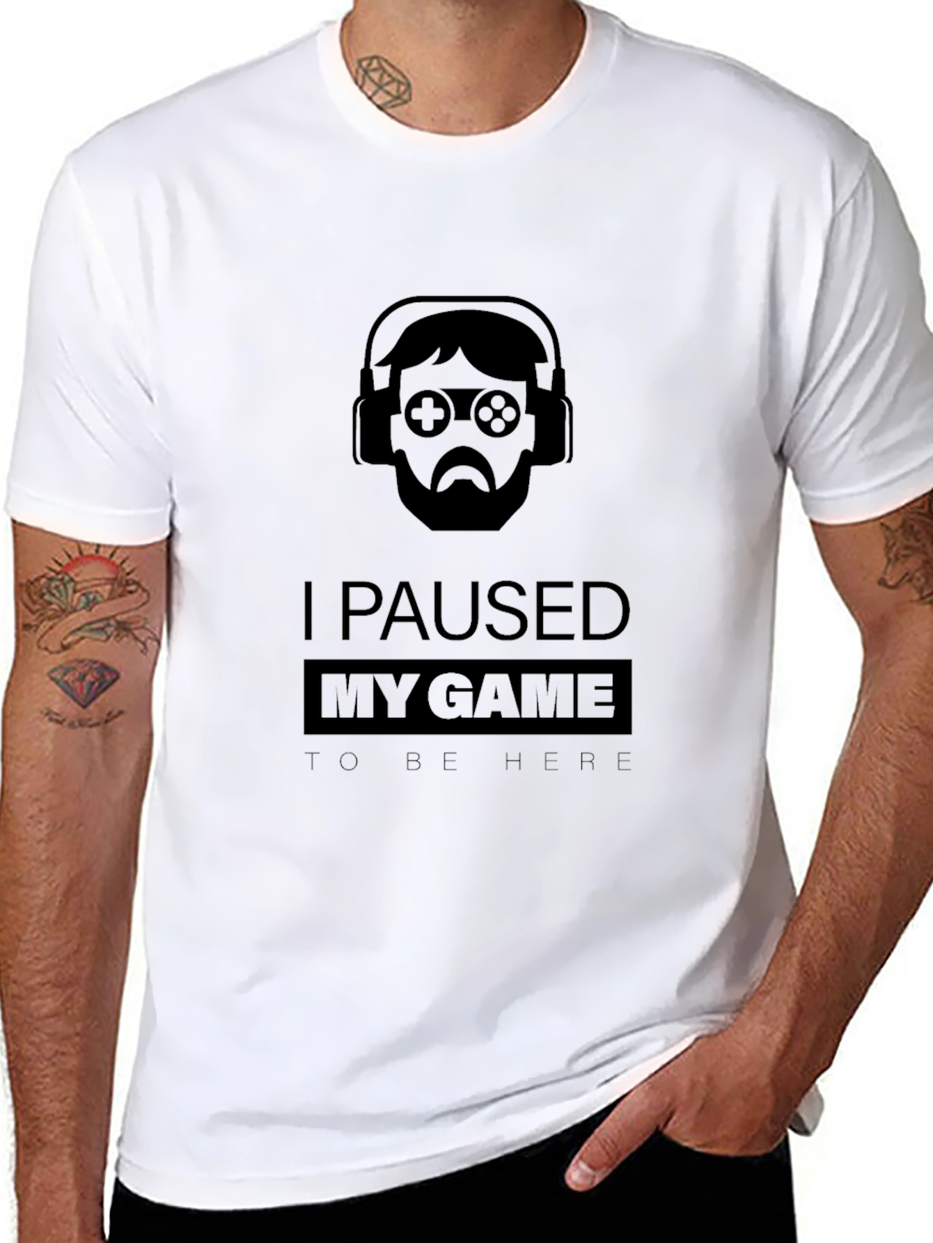 Gamer Black T-Shirt - I Paused My Game