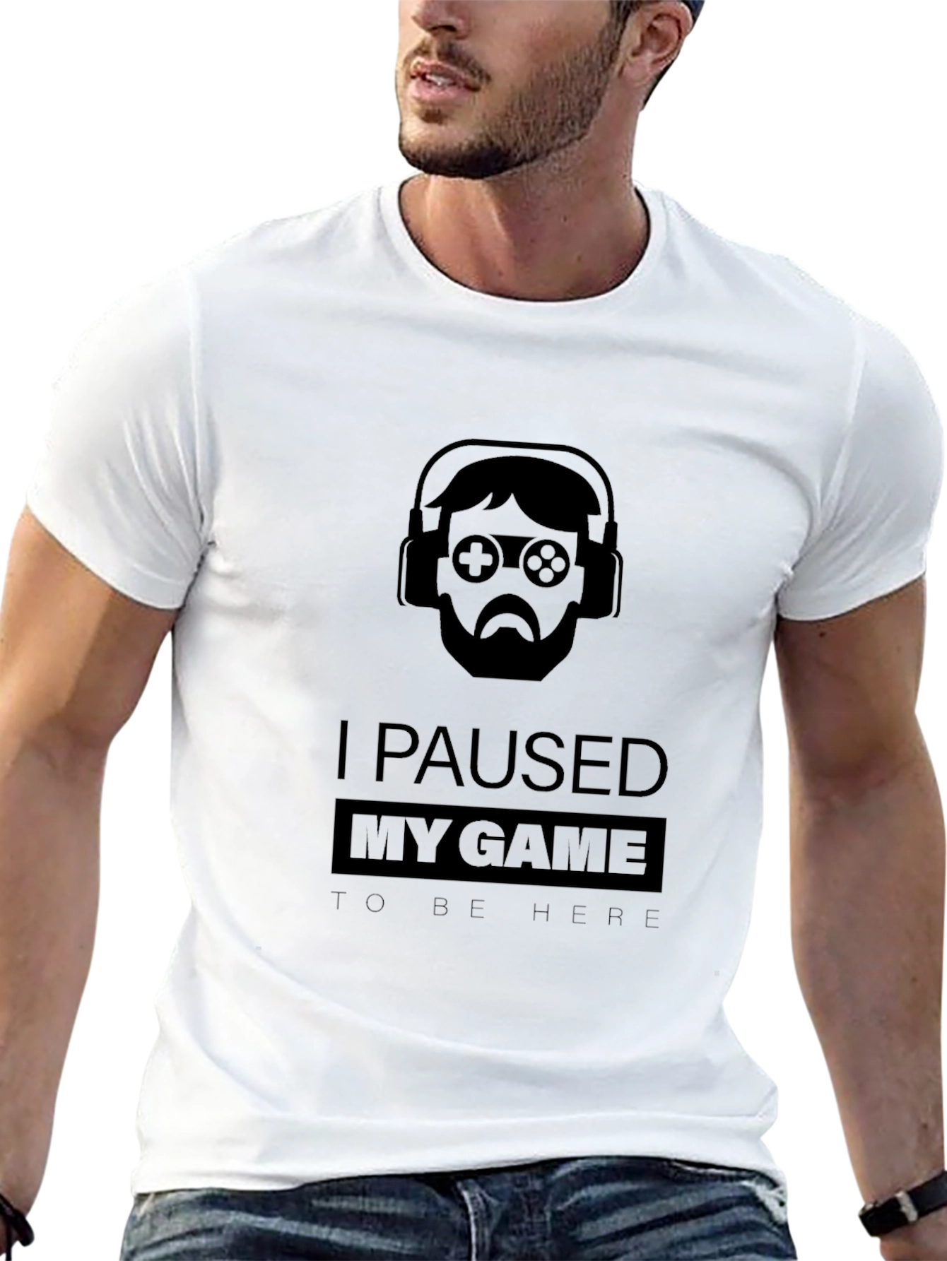Gamer Black T-Shirt - I Paused My Game