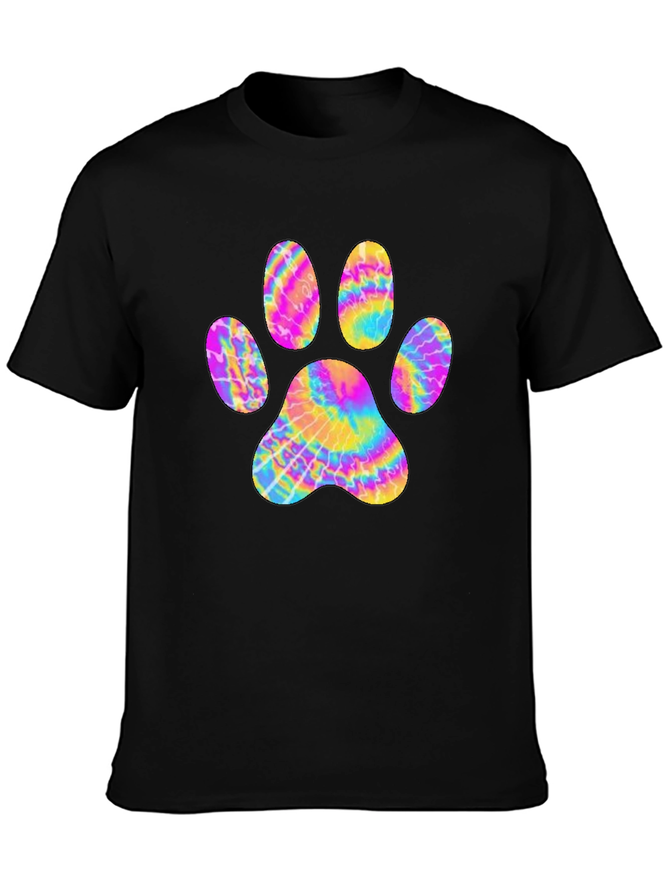 Tie-Dye Paw Print Graphic Tee