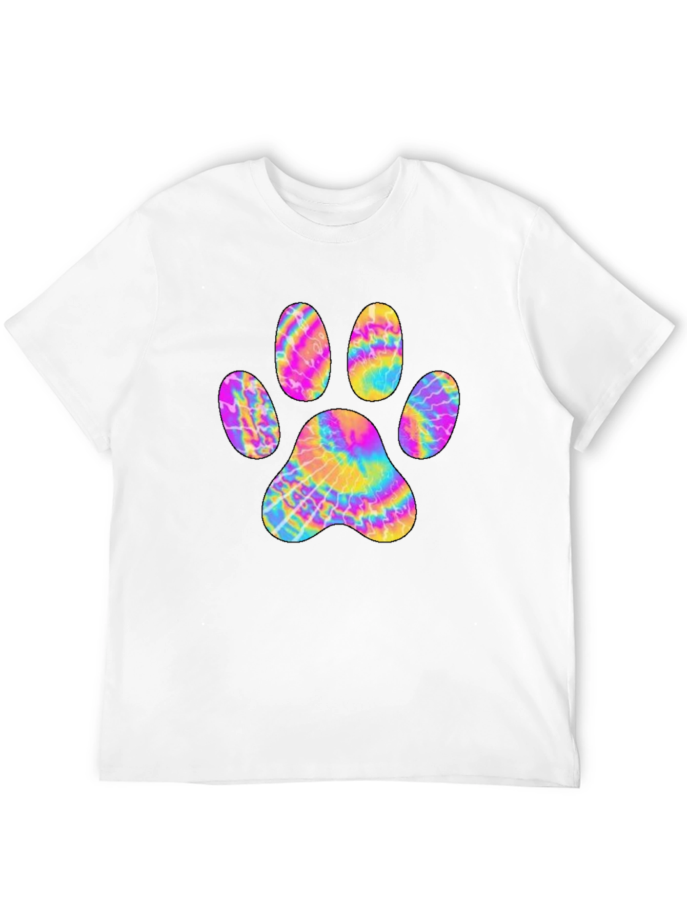 Tie-Dye Paw Print Graphic Tee