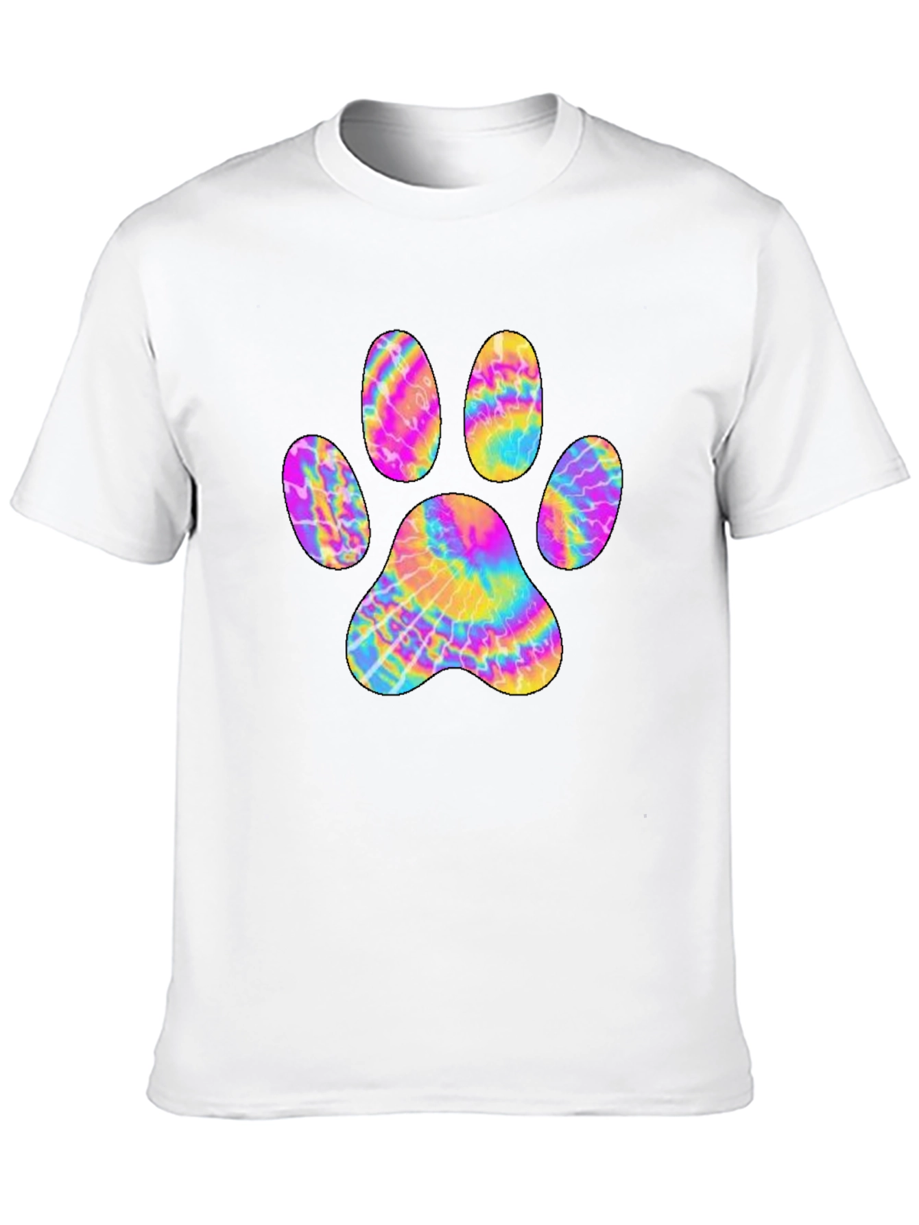 Tie-Dye Paw Print Graphic Tee