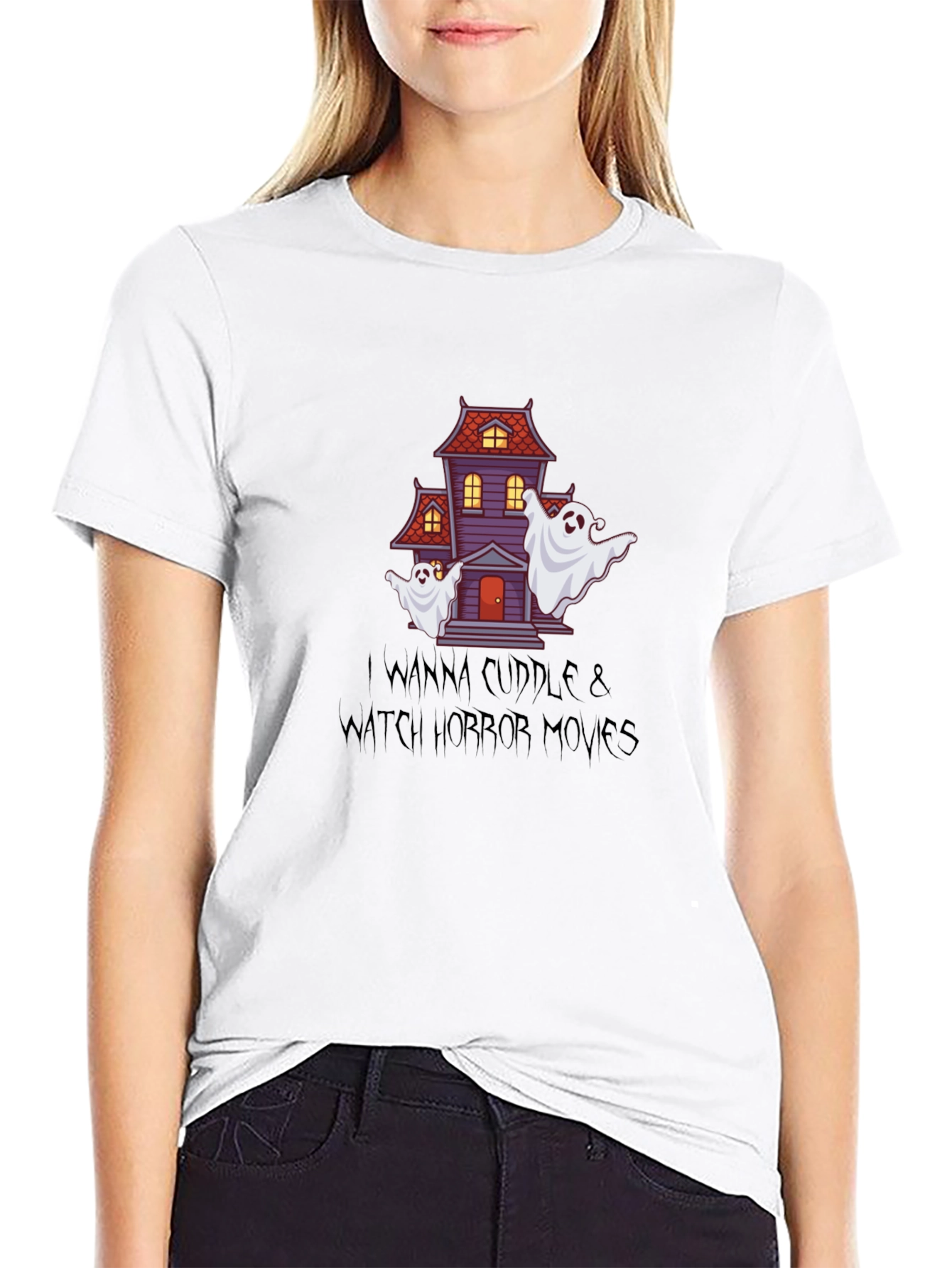 Horror Movie Night T-Shirt: Cuddle & Watch!