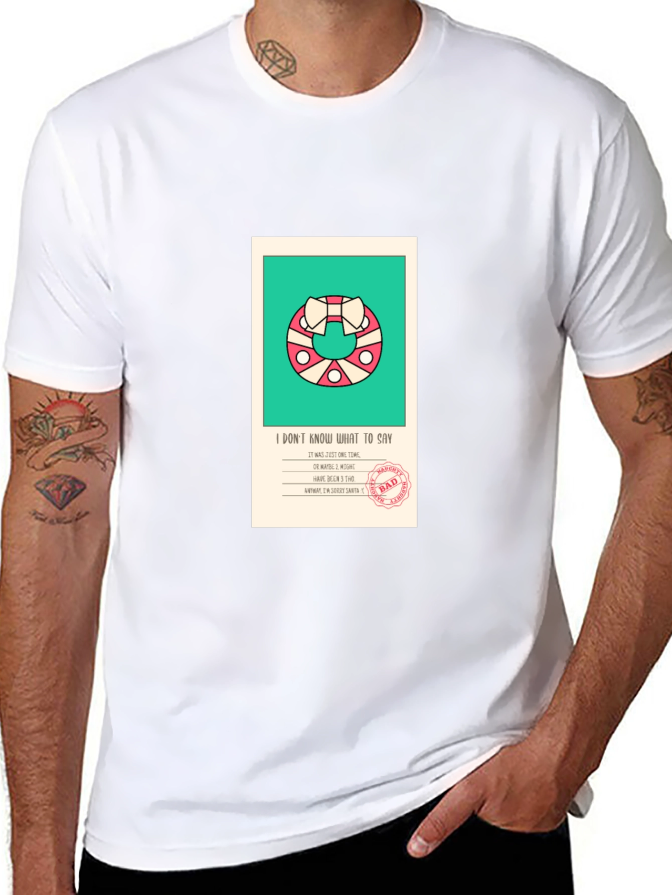 Funny Santa List Black T-Shirt