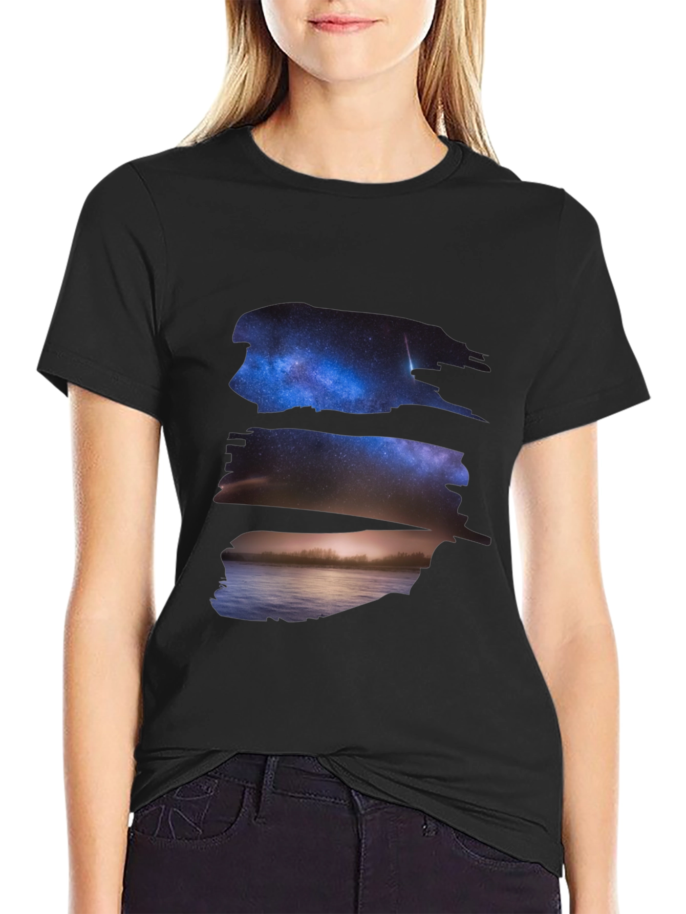 Galaxy View Black Graphic Tee