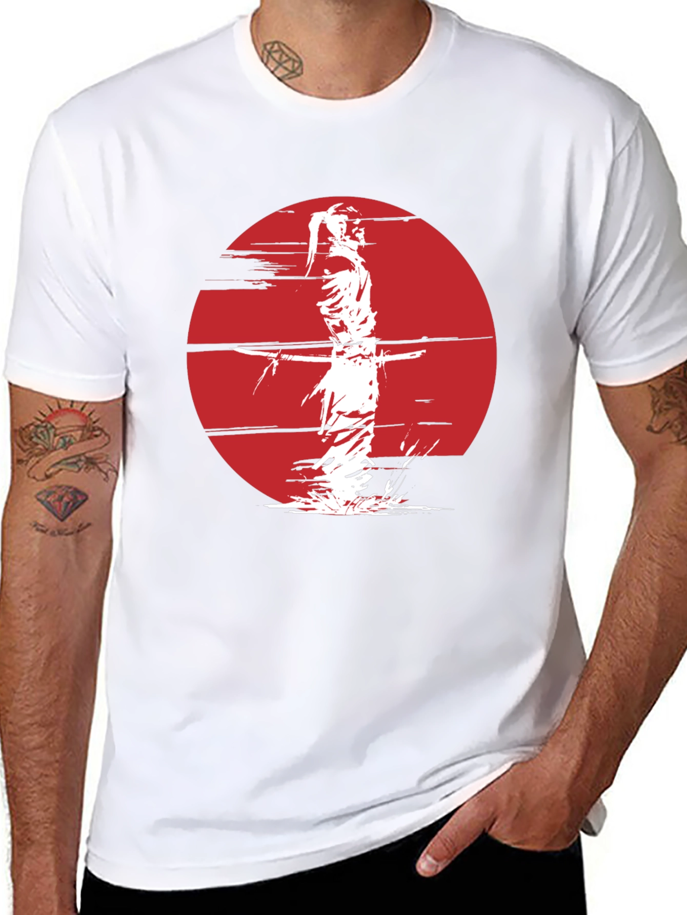 Samurai Warrior T-Shirt - Rising Sun Design