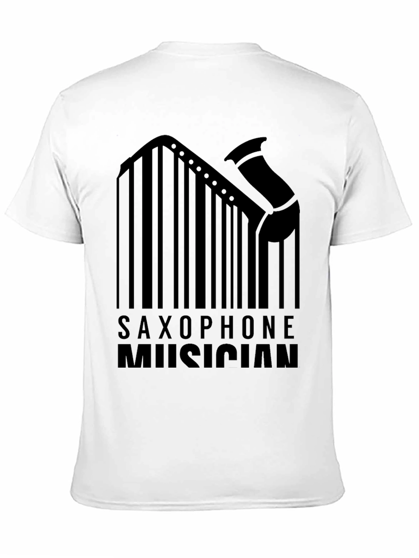 Saxophone Musician Barcode Design T-Shirt