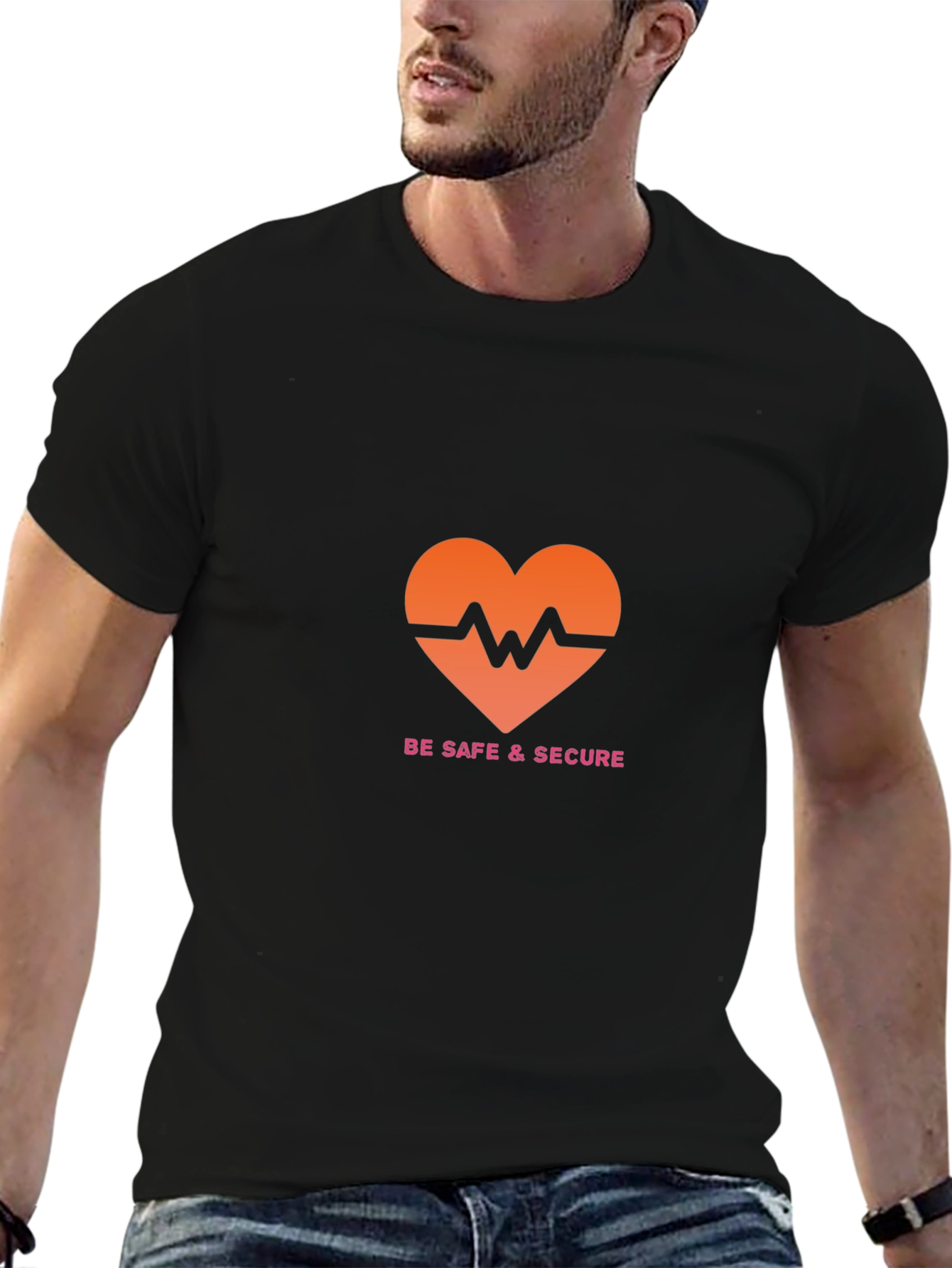 Be Safe & Secure Heartbeat Graphic Tee