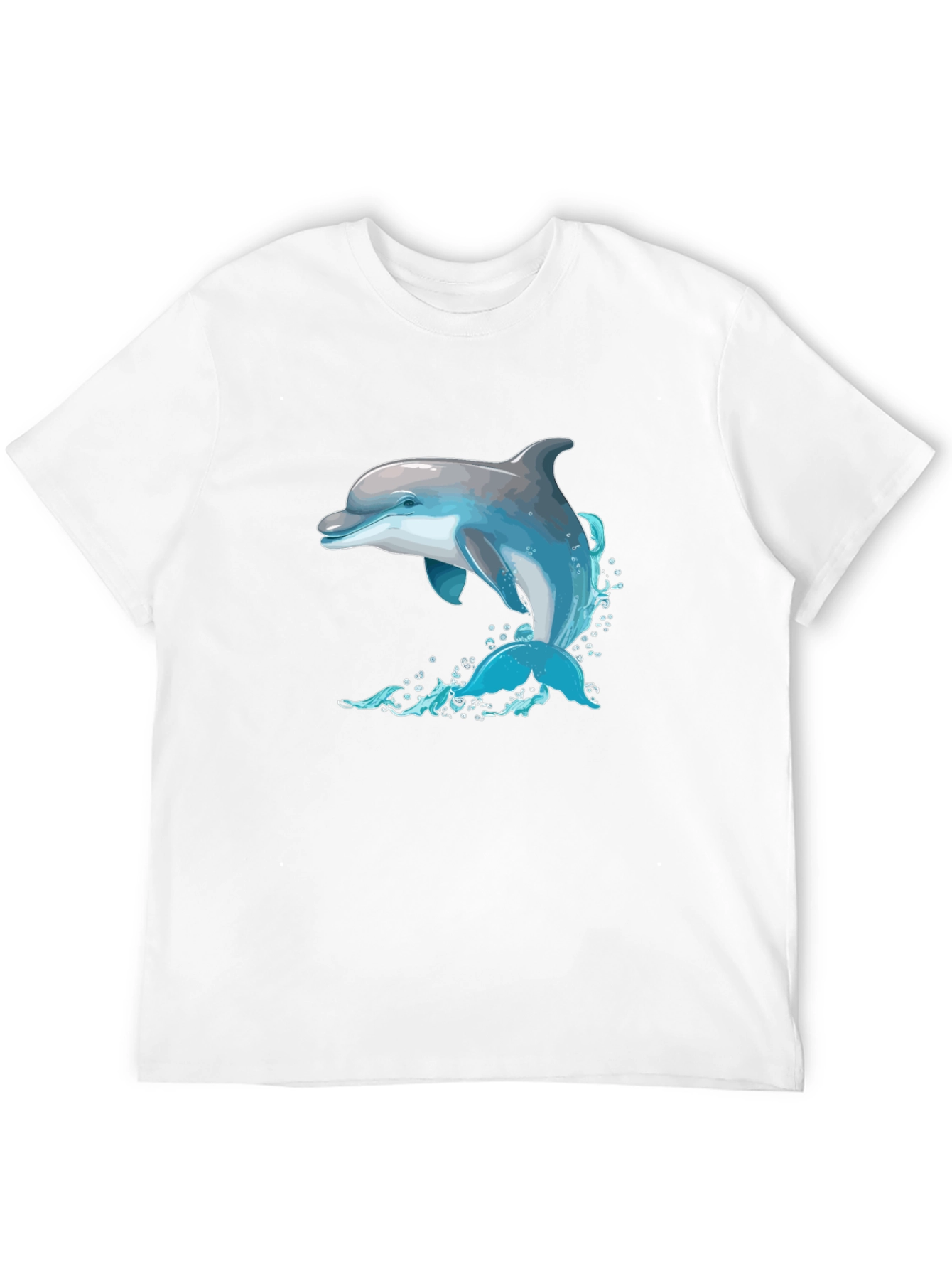 Dolphin Splash Graphic Black T-Shirt