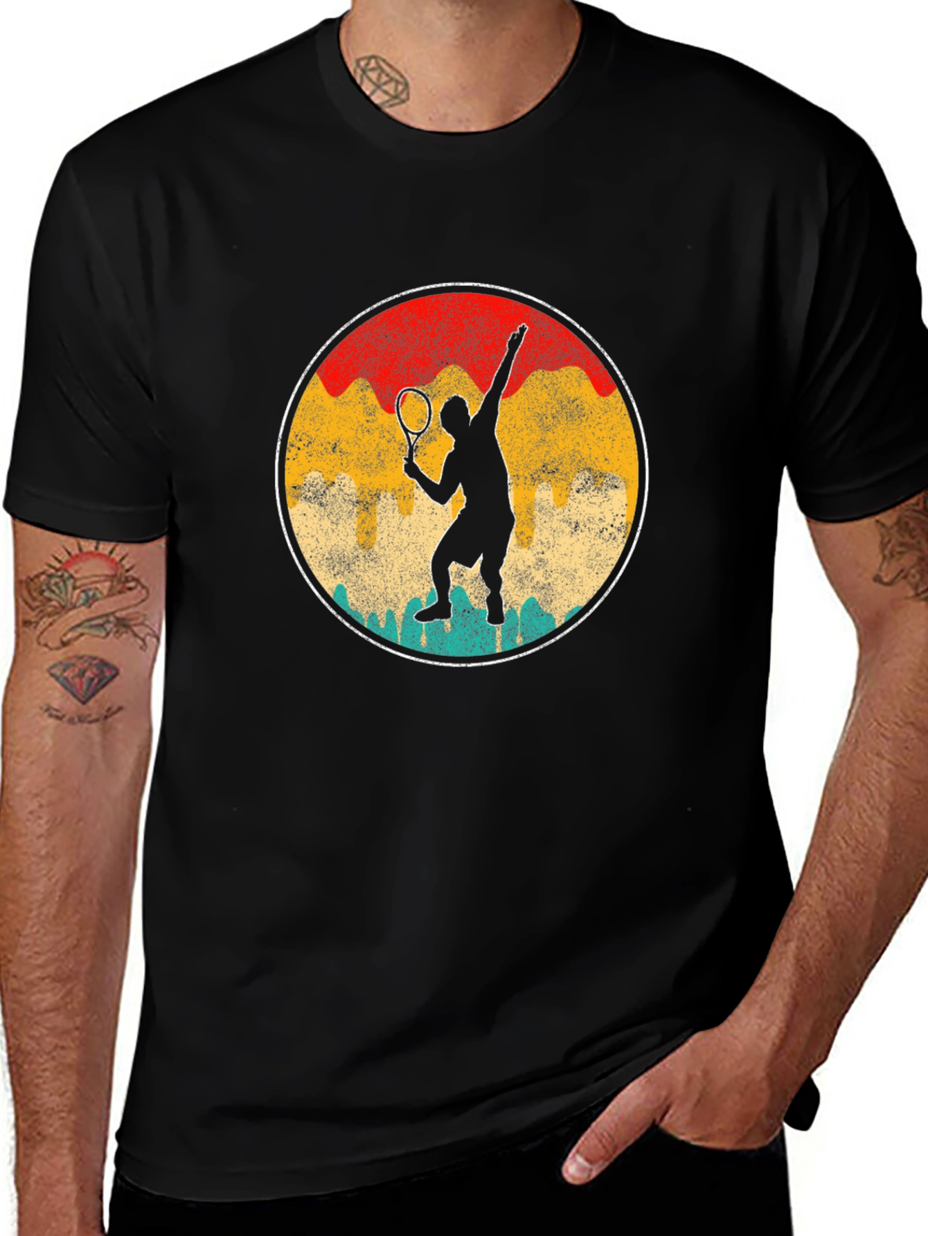 Retro Tennis Player Graphic Tee