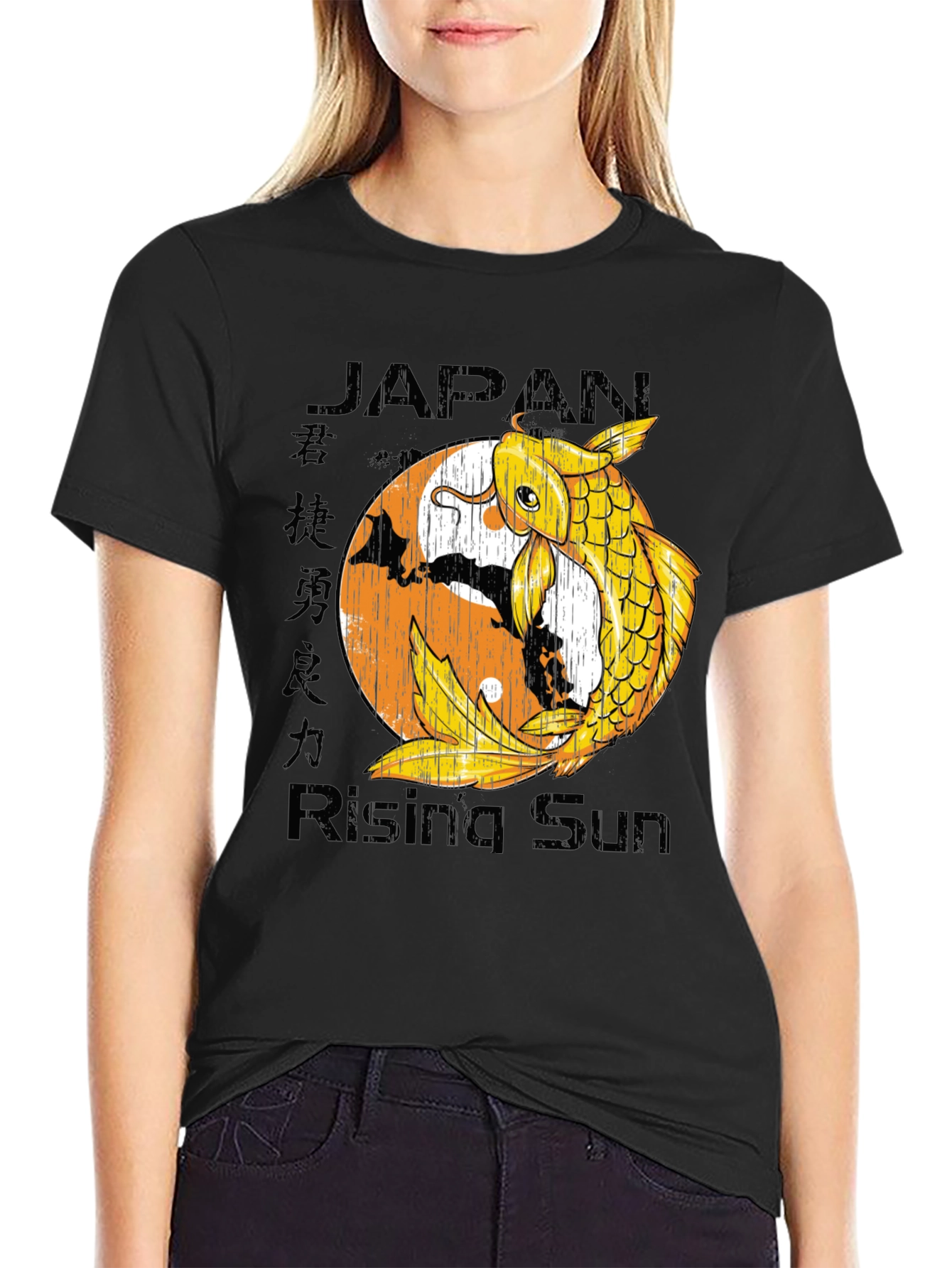 Japan Rising Sun Koi Fish Graphic Tee