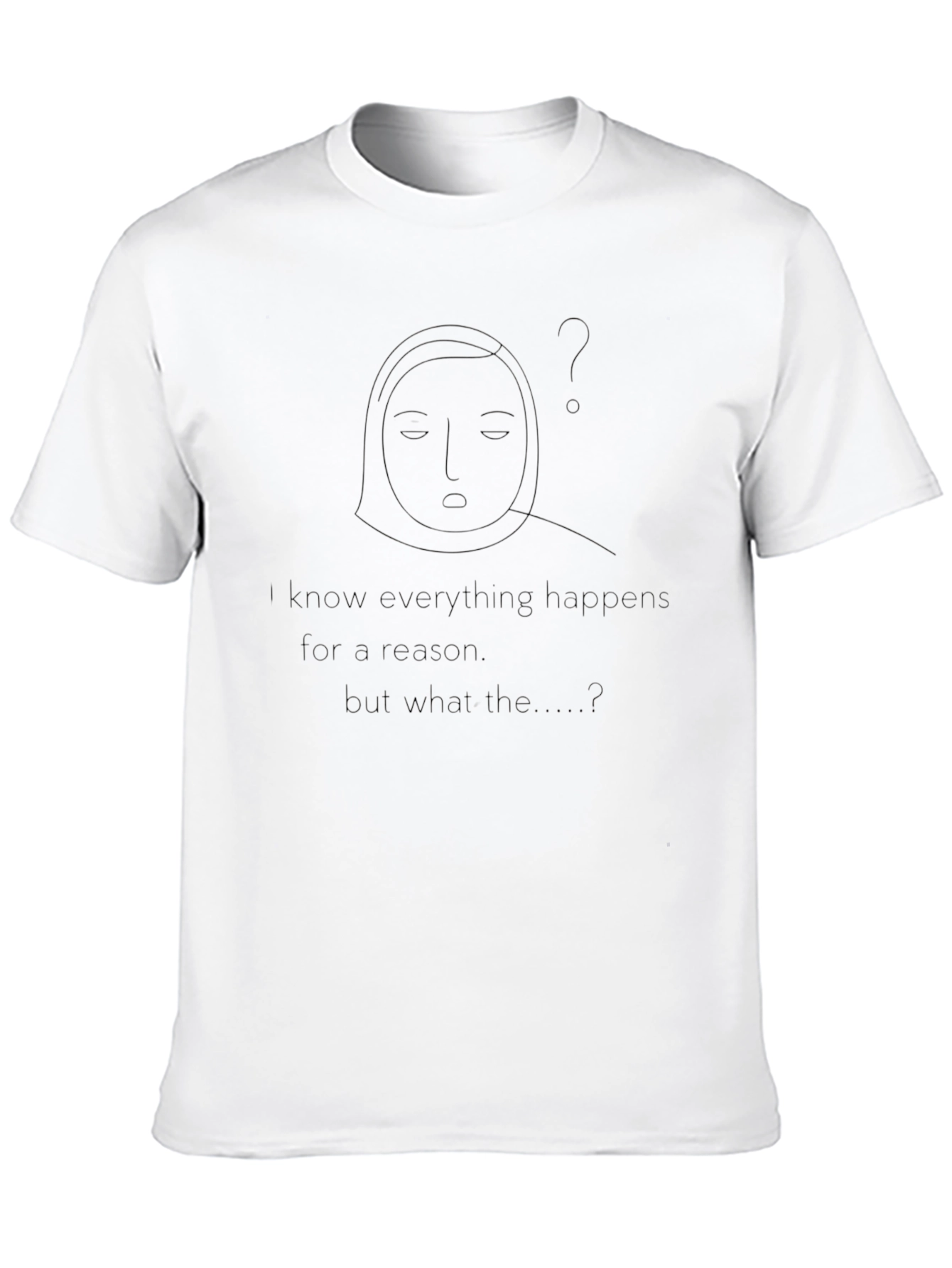 Minimalist Face Outline Black T-Shirt
