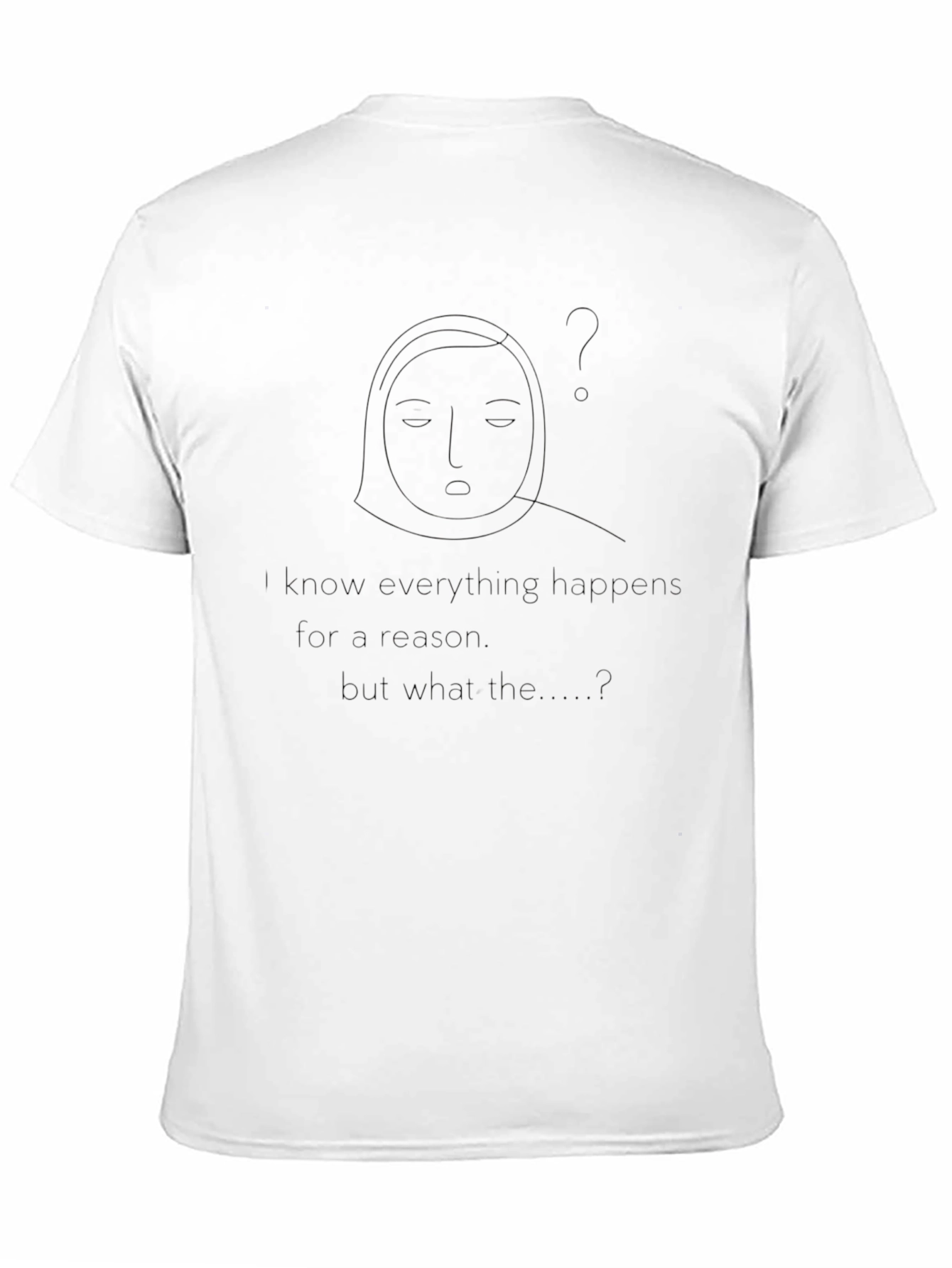 Minimalist Face Outline Black T-Shirt