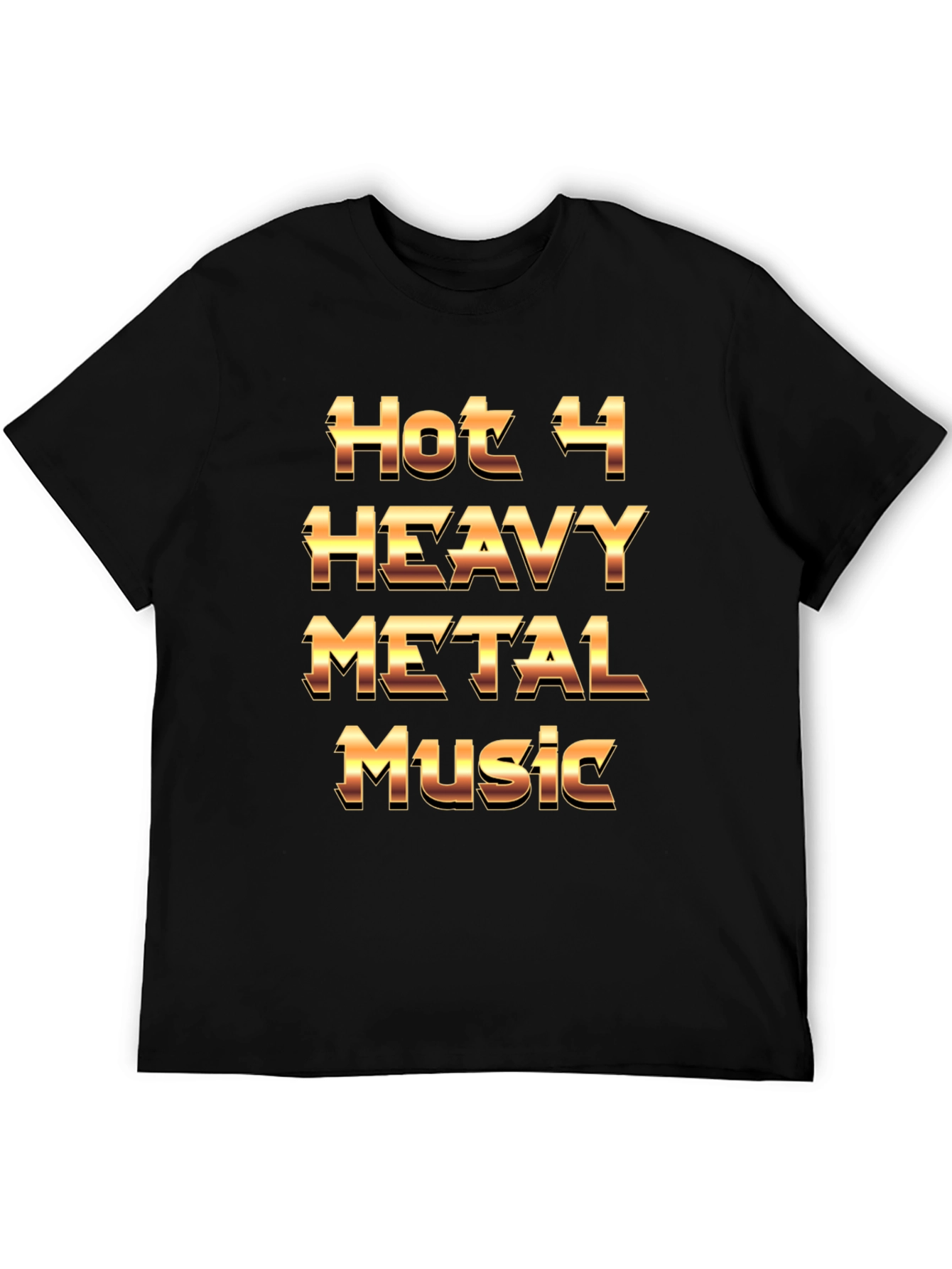 Hot 4 Heavy Metal Music Graphic Black T-Shirt