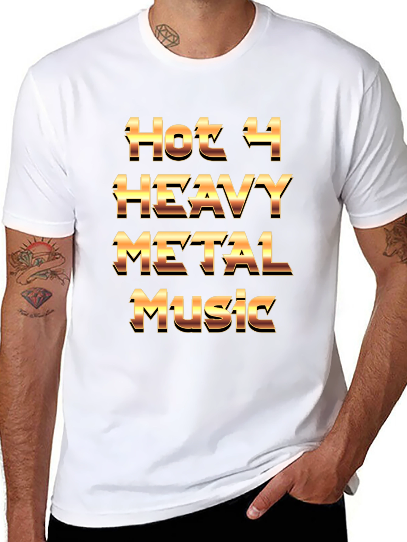 Hot 4 Heavy Metal Music Graphic Black T-Shirt