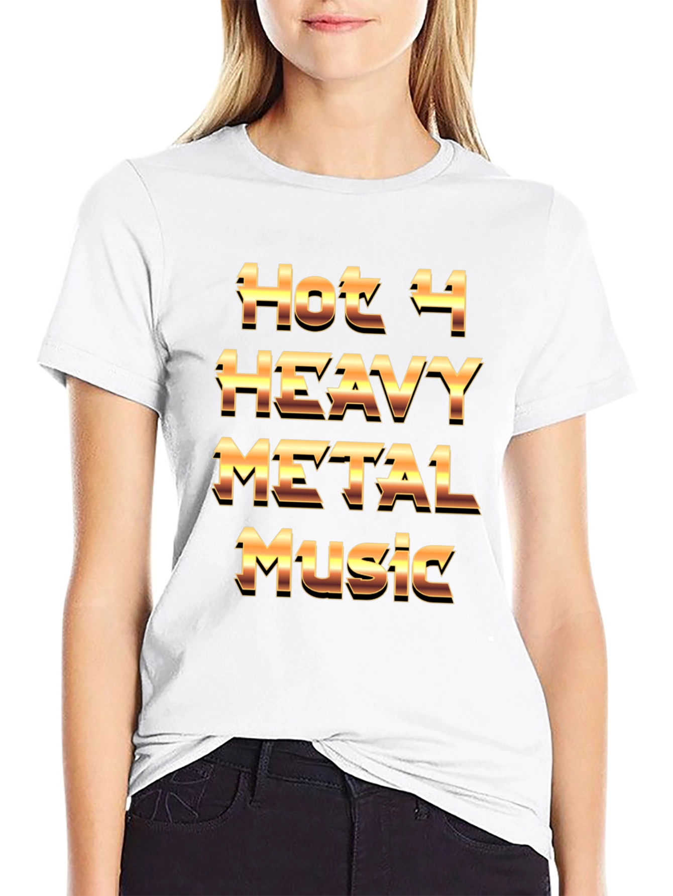 Hot 4 Heavy Metal Music Graphic Black T-Shirt