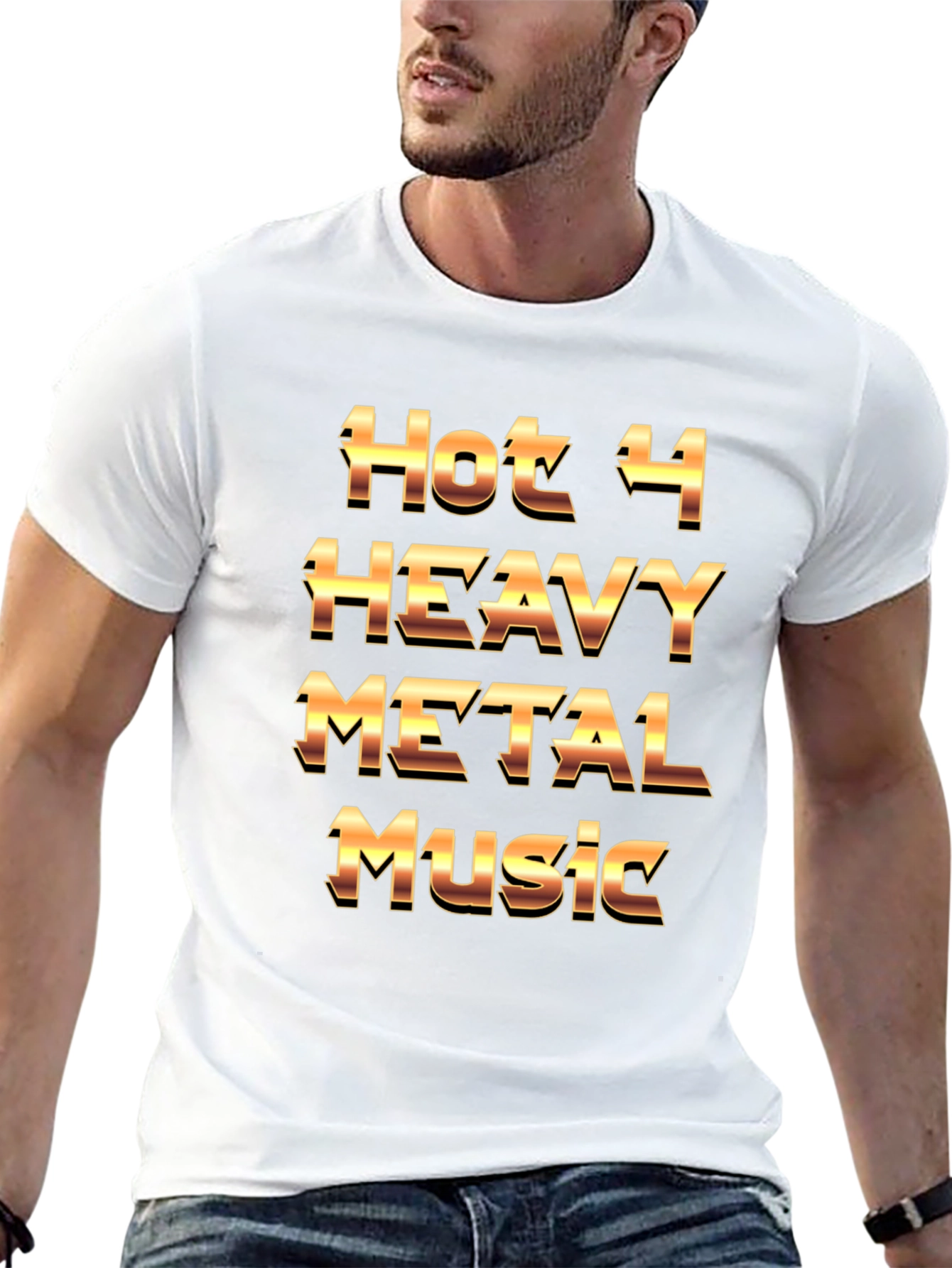 Hot 4 Heavy Metal Music Graphic Black T-Shirt