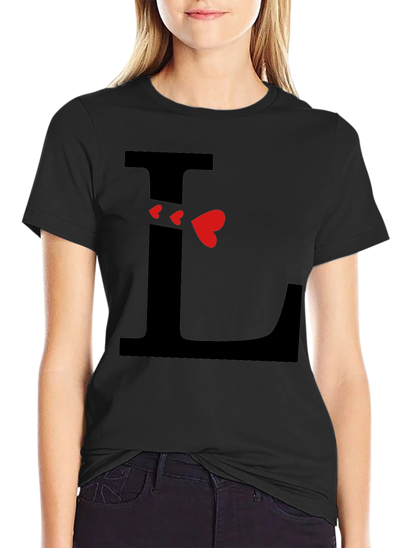 Initial L Love Heart T-Shirt