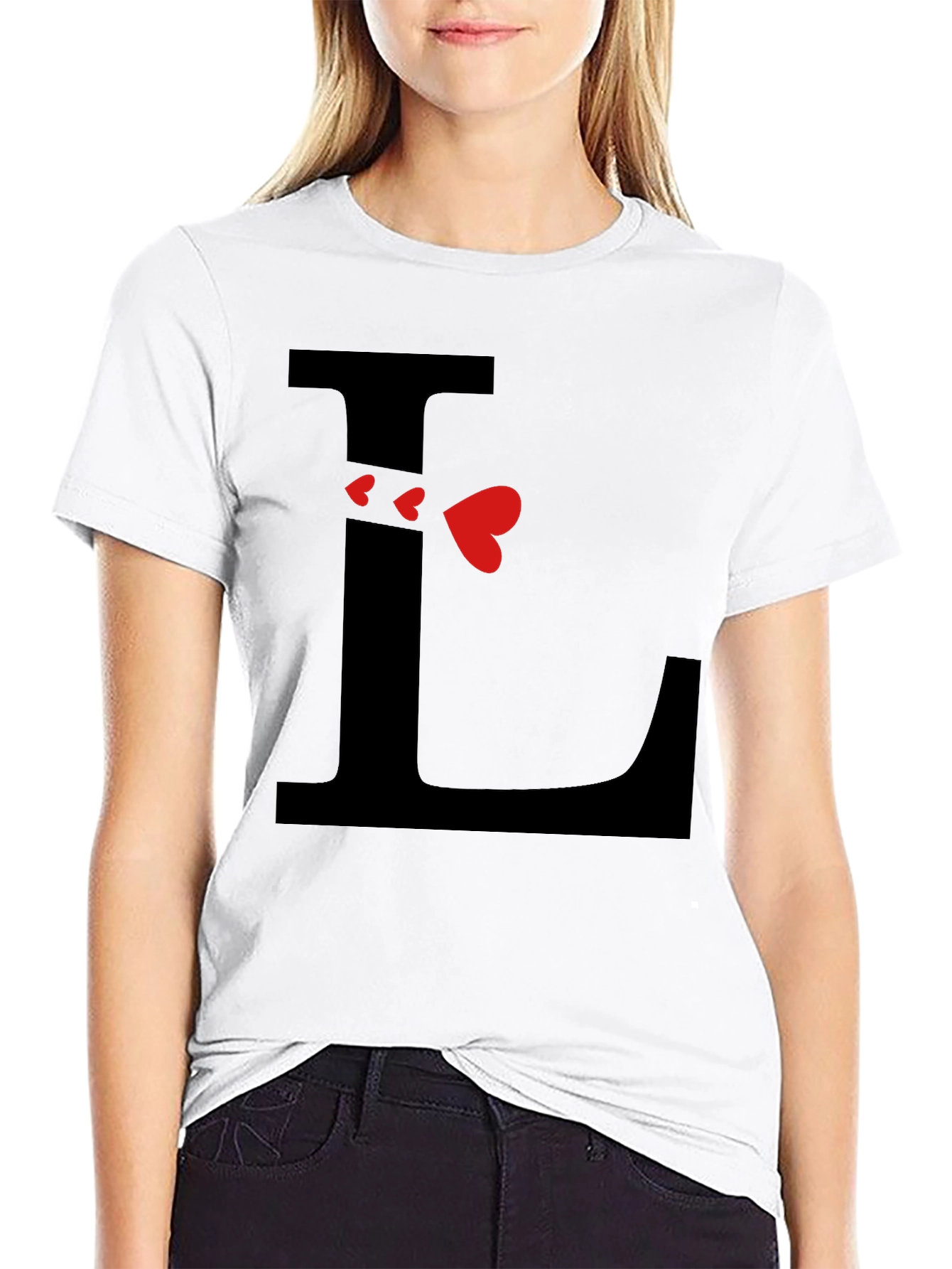 Initial L Love Heart T-Shirt