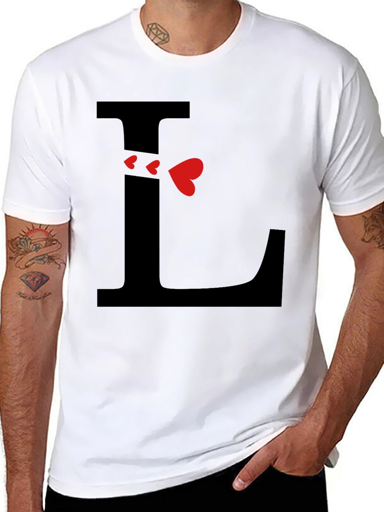 Initial L Love Heart T-Shirt