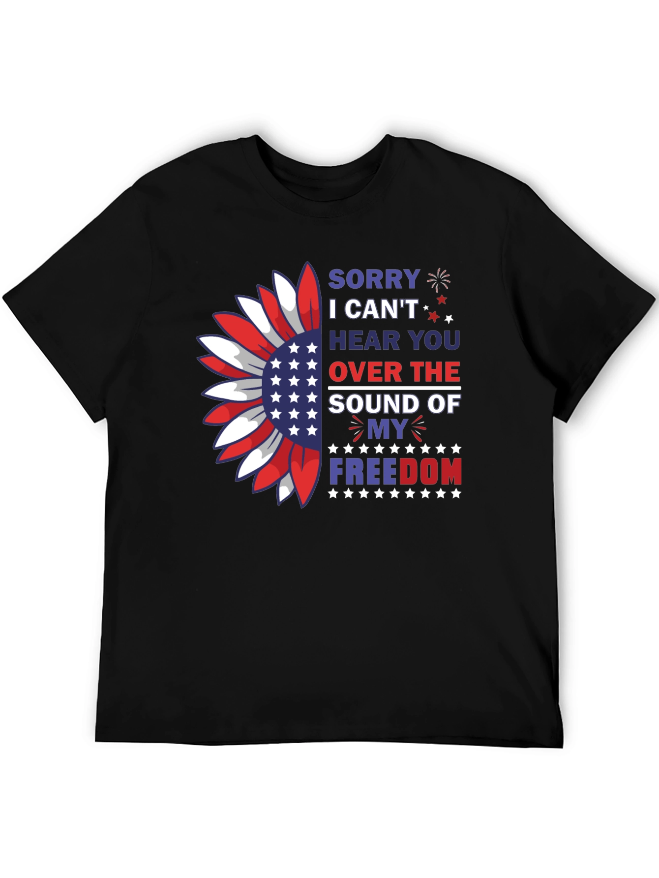 Patriotic Freedom T-Shirt - USA Sunflower Design