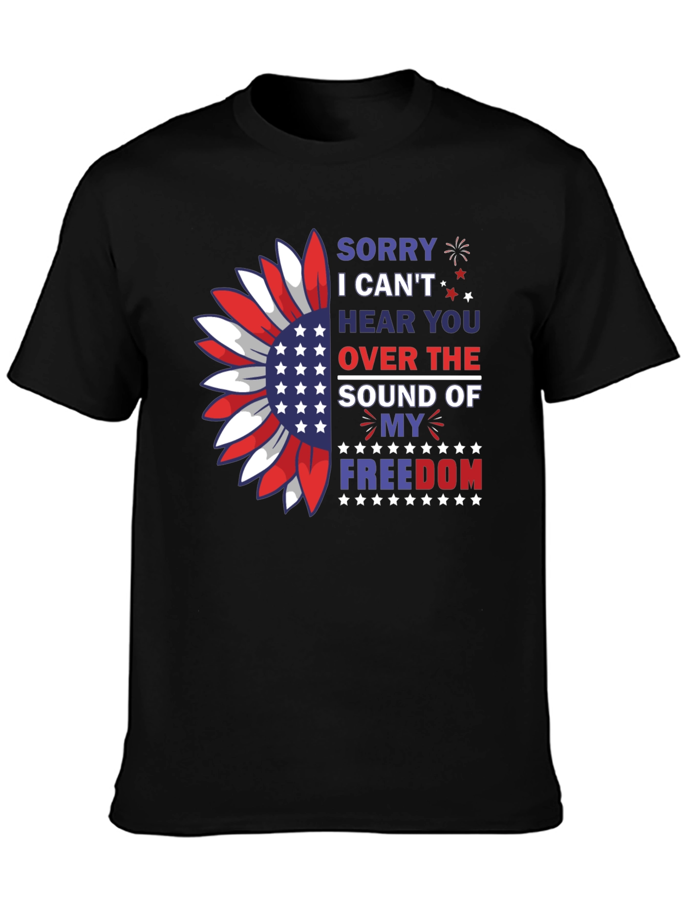 Patriotic Freedom T-Shirt - USA Sunflower Design