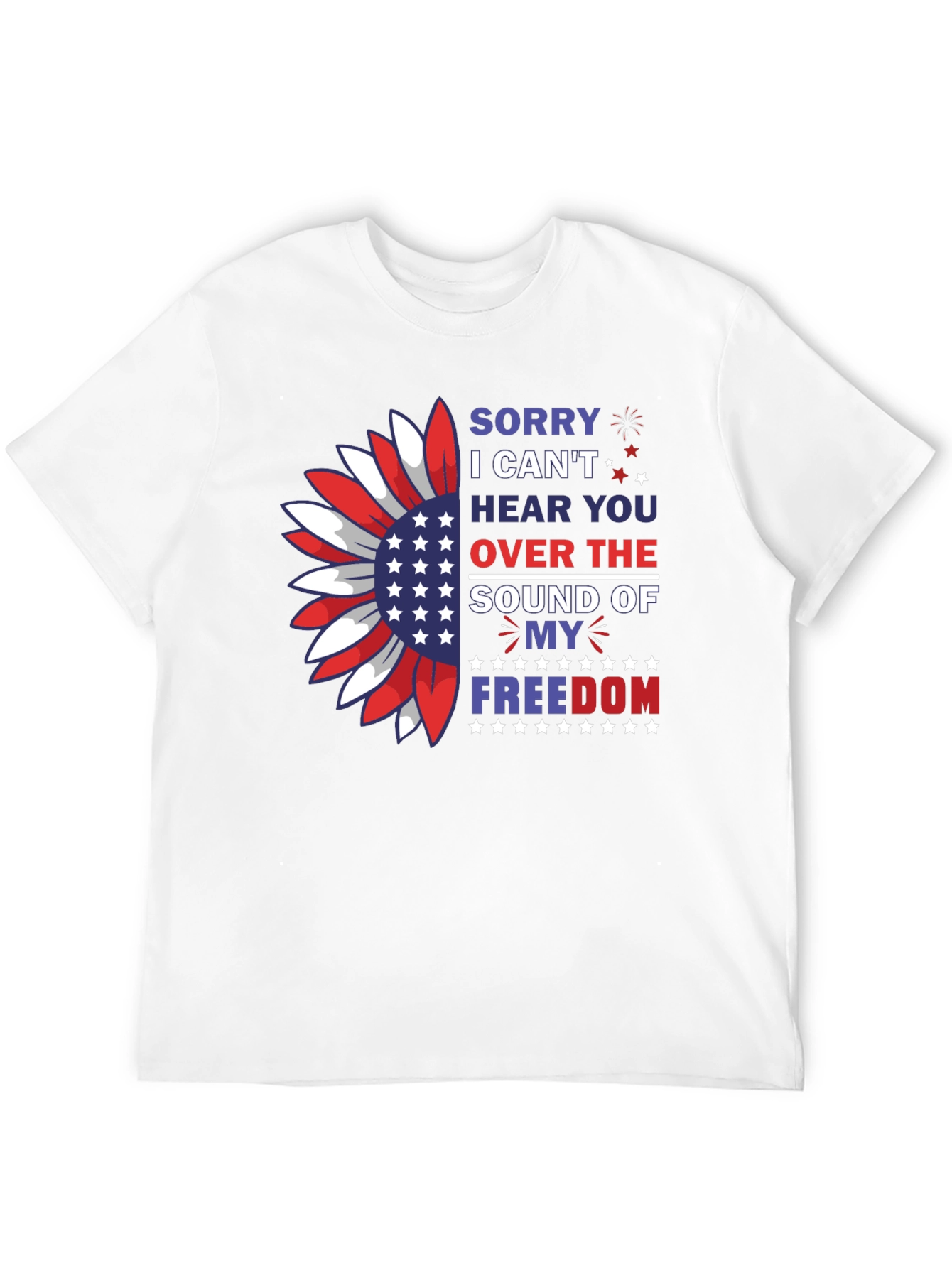 Patriotic Freedom T-Shirt - USA Sunflower Design