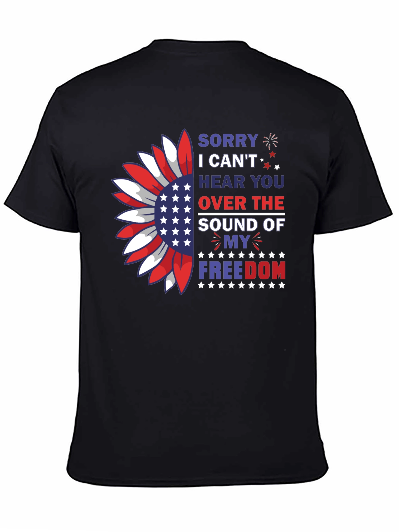 Patriotic Freedom T-Shirt - USA Sunflower Design