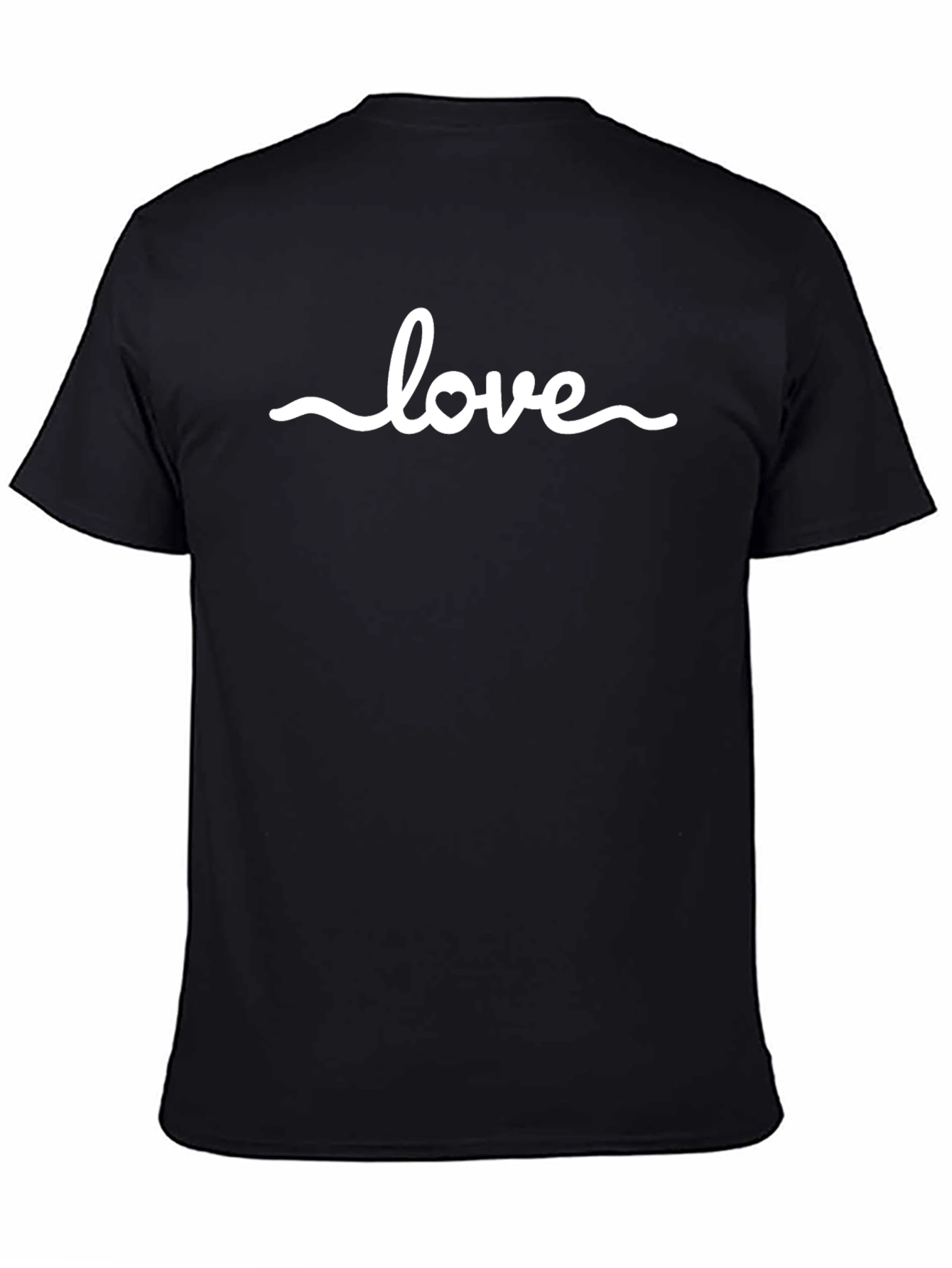 Love Heart Graphic Tee - Stylish Black Cotton Shirt