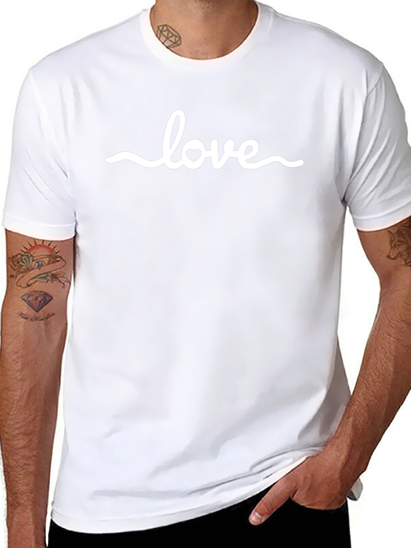 Love Heart Graphic Tee - Stylish Black Cotton Shirt