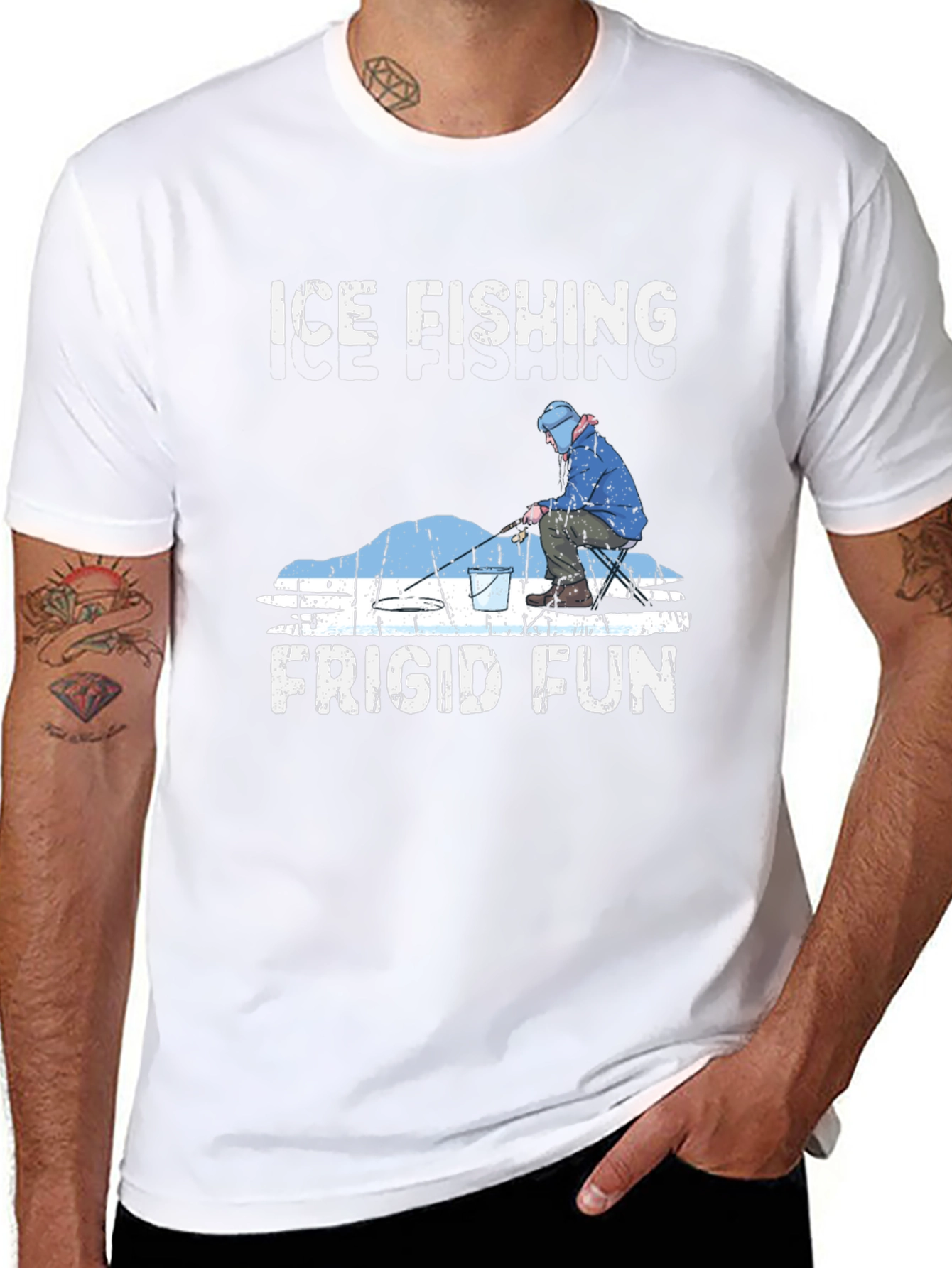 Ice Fishing Frigid Fun Graphic T-Shirt