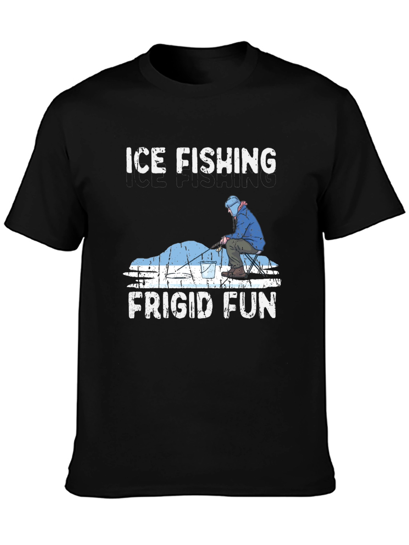 Ice Fishing Frigid Fun Graphic T-Shirt