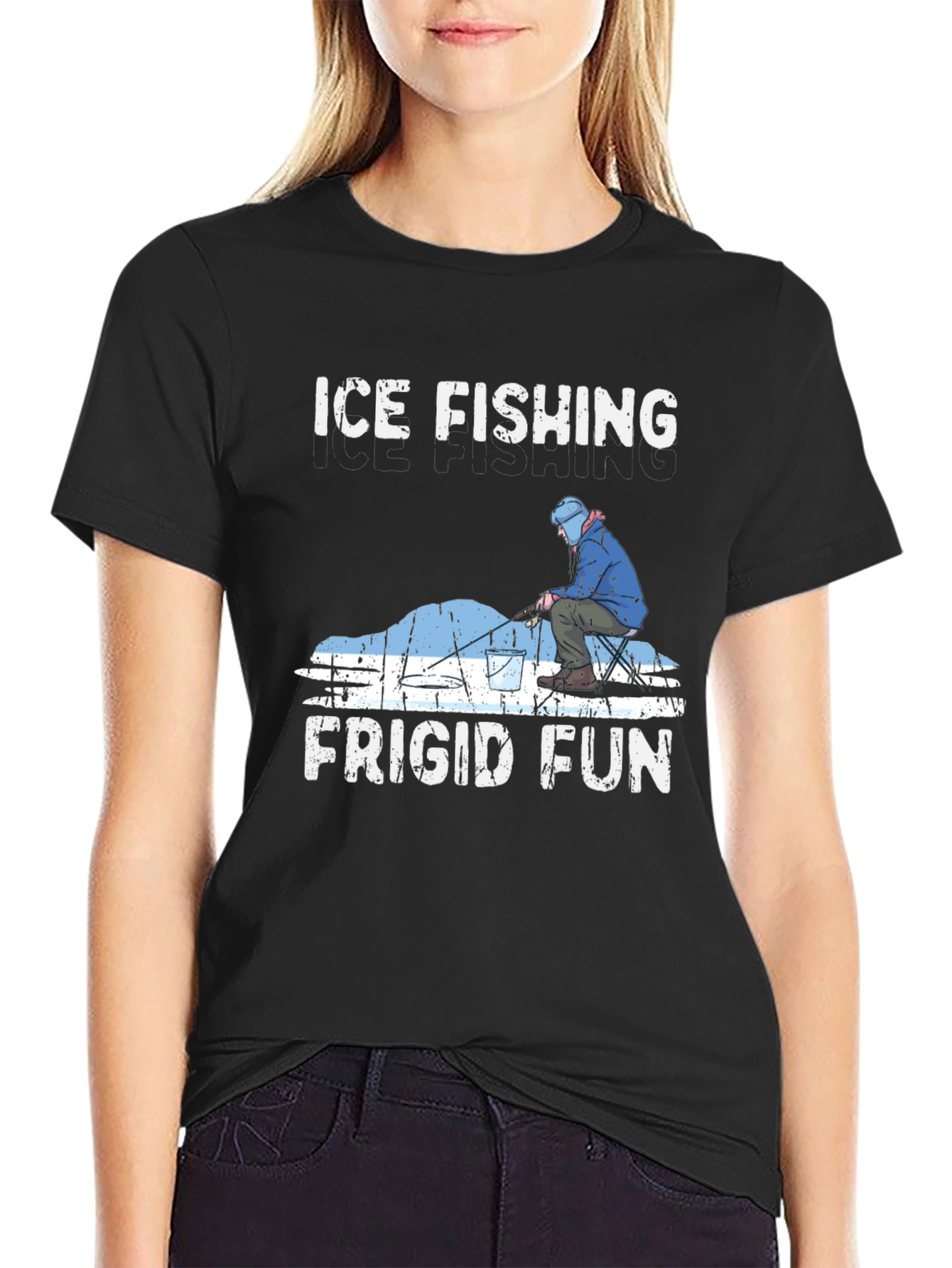 Ice Fishing Frigid Fun Graphic T-Shirt